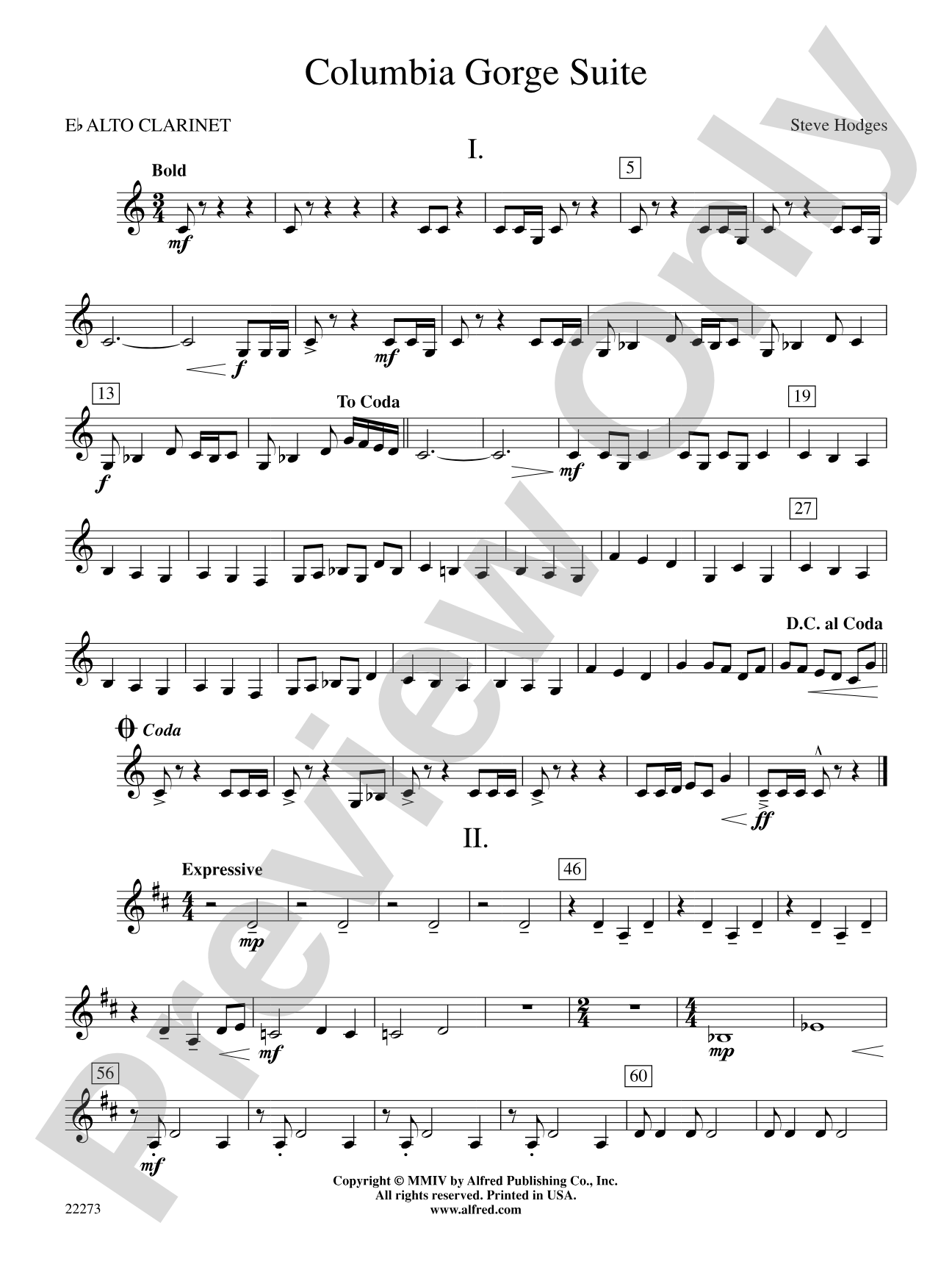 Columbia George Suite: E-flat Alto Clarinet
