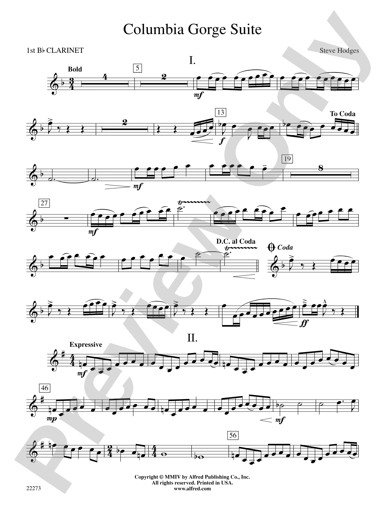 Columbia George Suite: 1st B-flat Clarinet