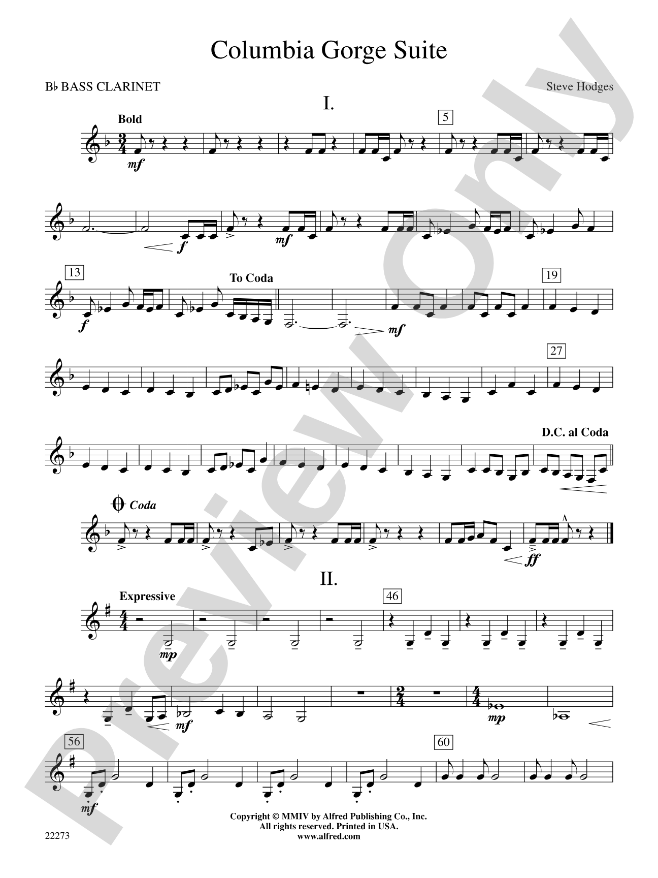 Columbia George Suite: B-flat Bass Clarinet