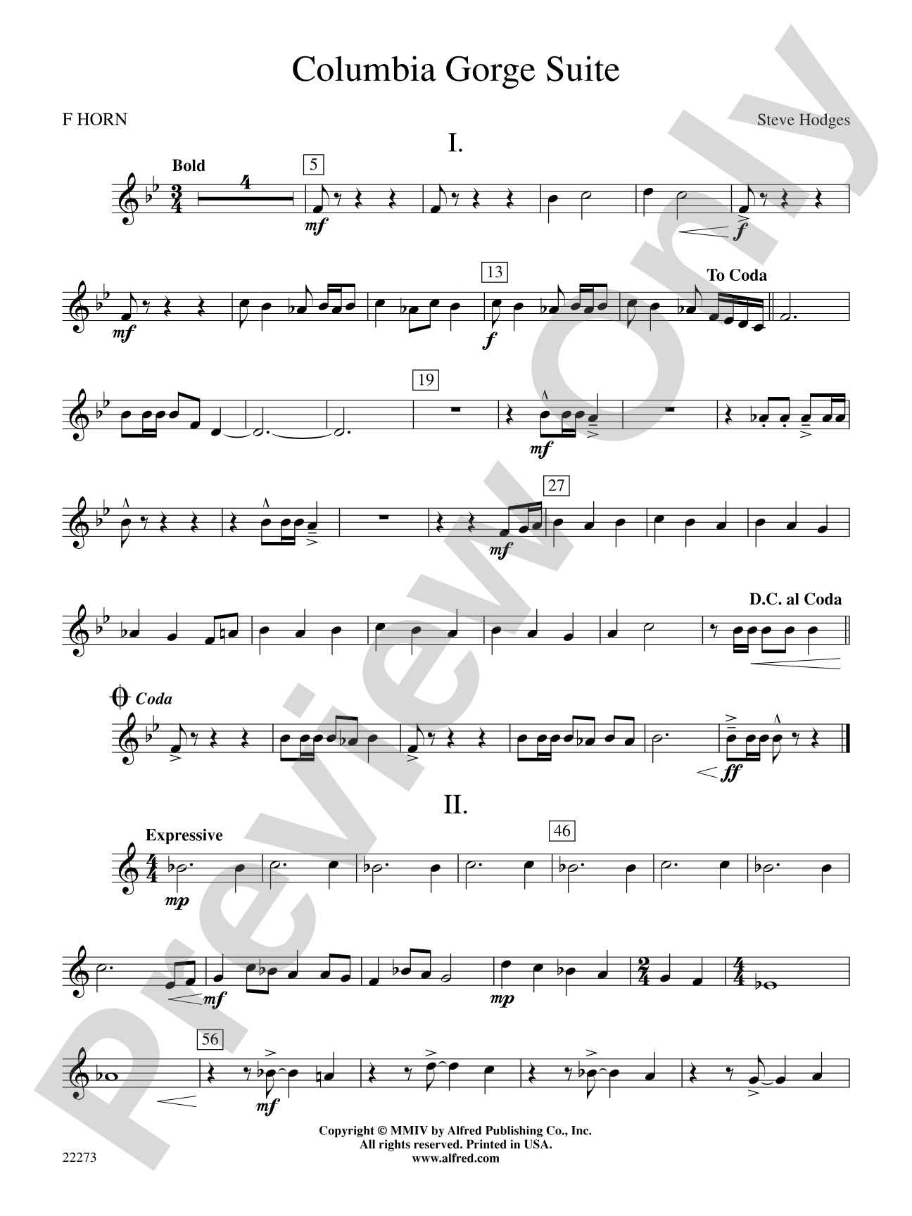 Columbia George Suite: 1st F Horn
