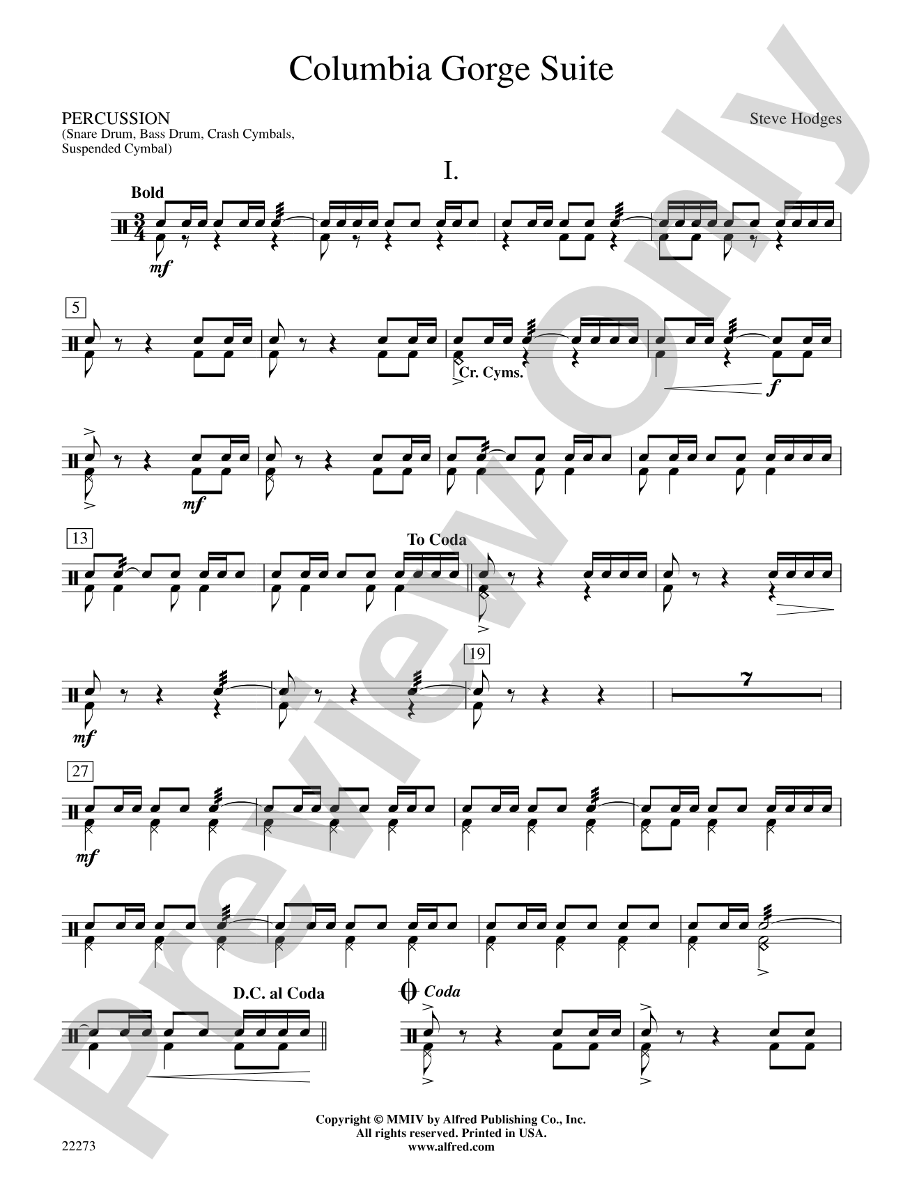 Columbia George Suite: 1st Percussion