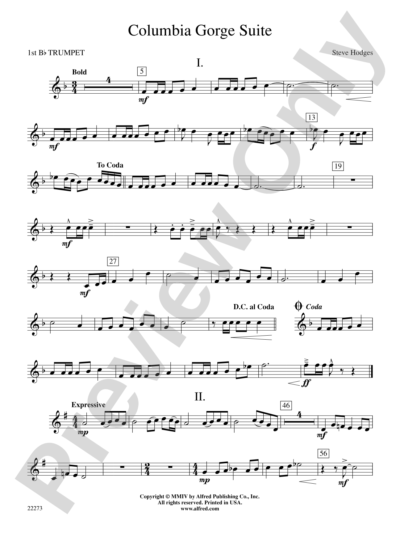 Columbia George Suite: 1st B-flat Trumpet