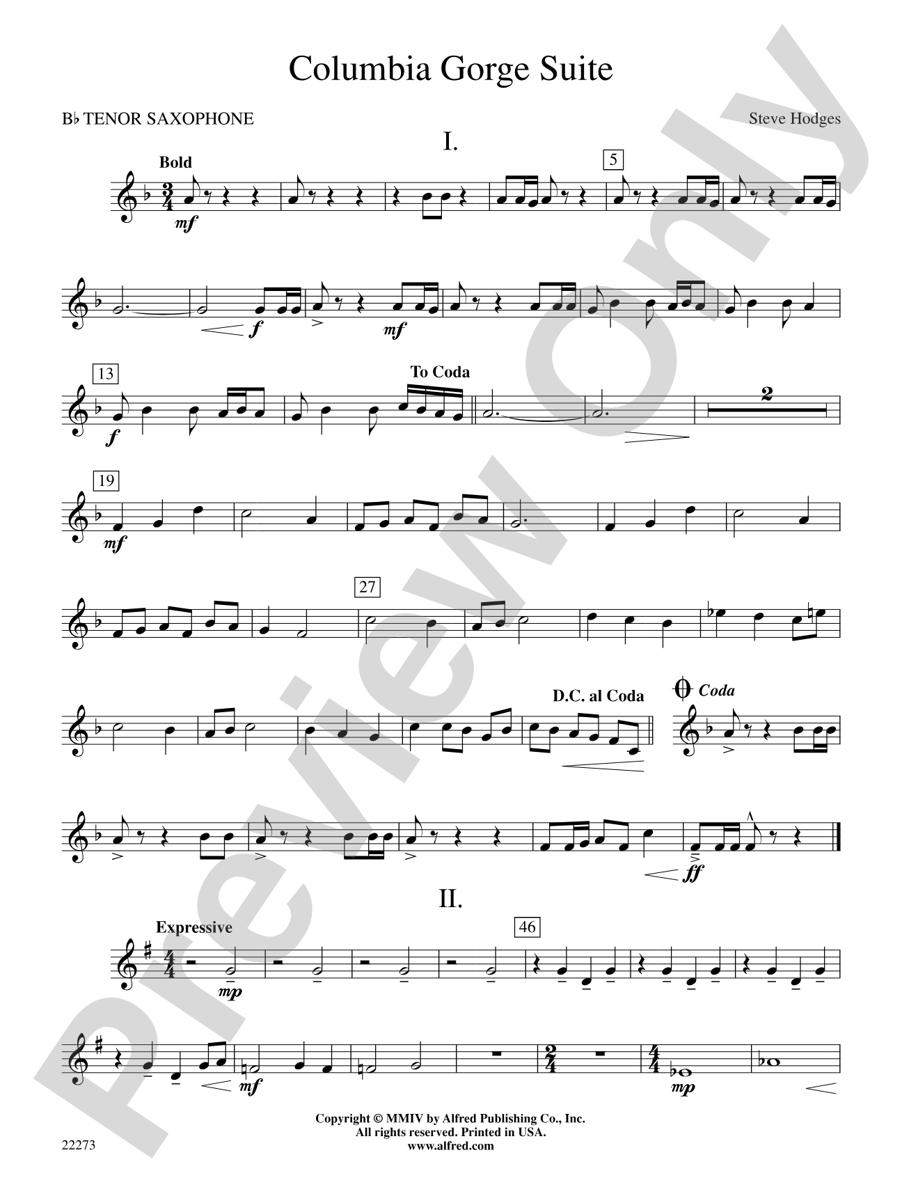 Columbia George Suite: B-flat Tenor Saxophone