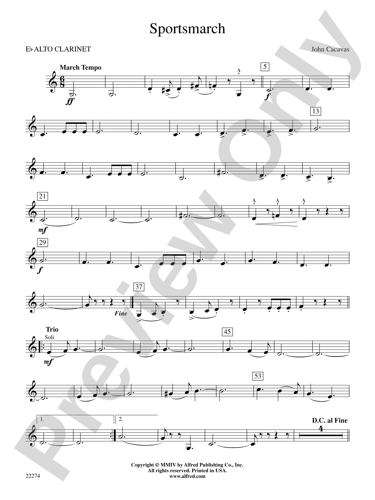 Sportsmarch: E-flat Alto Clarinet