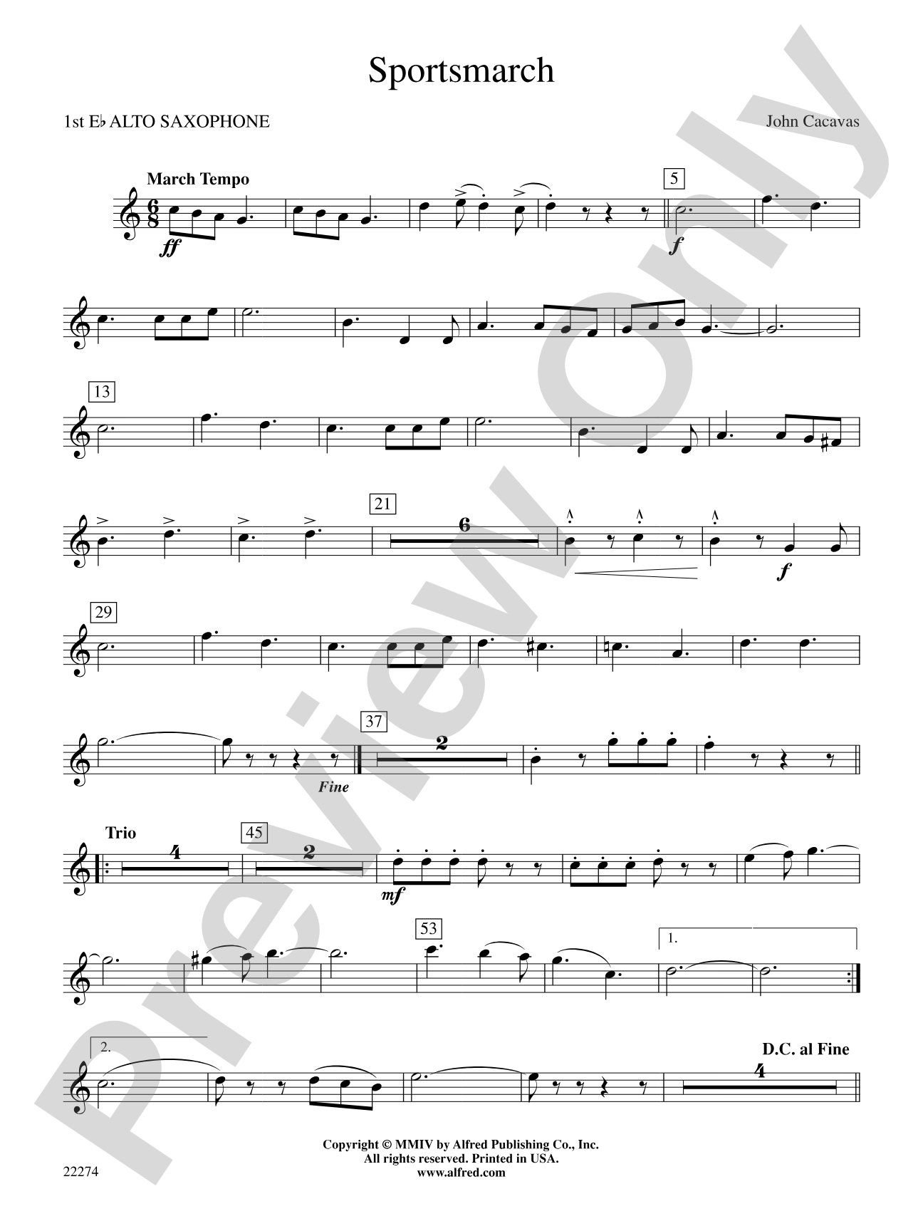 Sportsmarch: E-flat Alto Saxophone