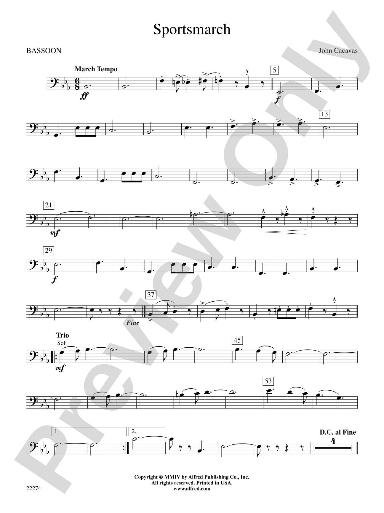 Sportsmarch: Bassoon