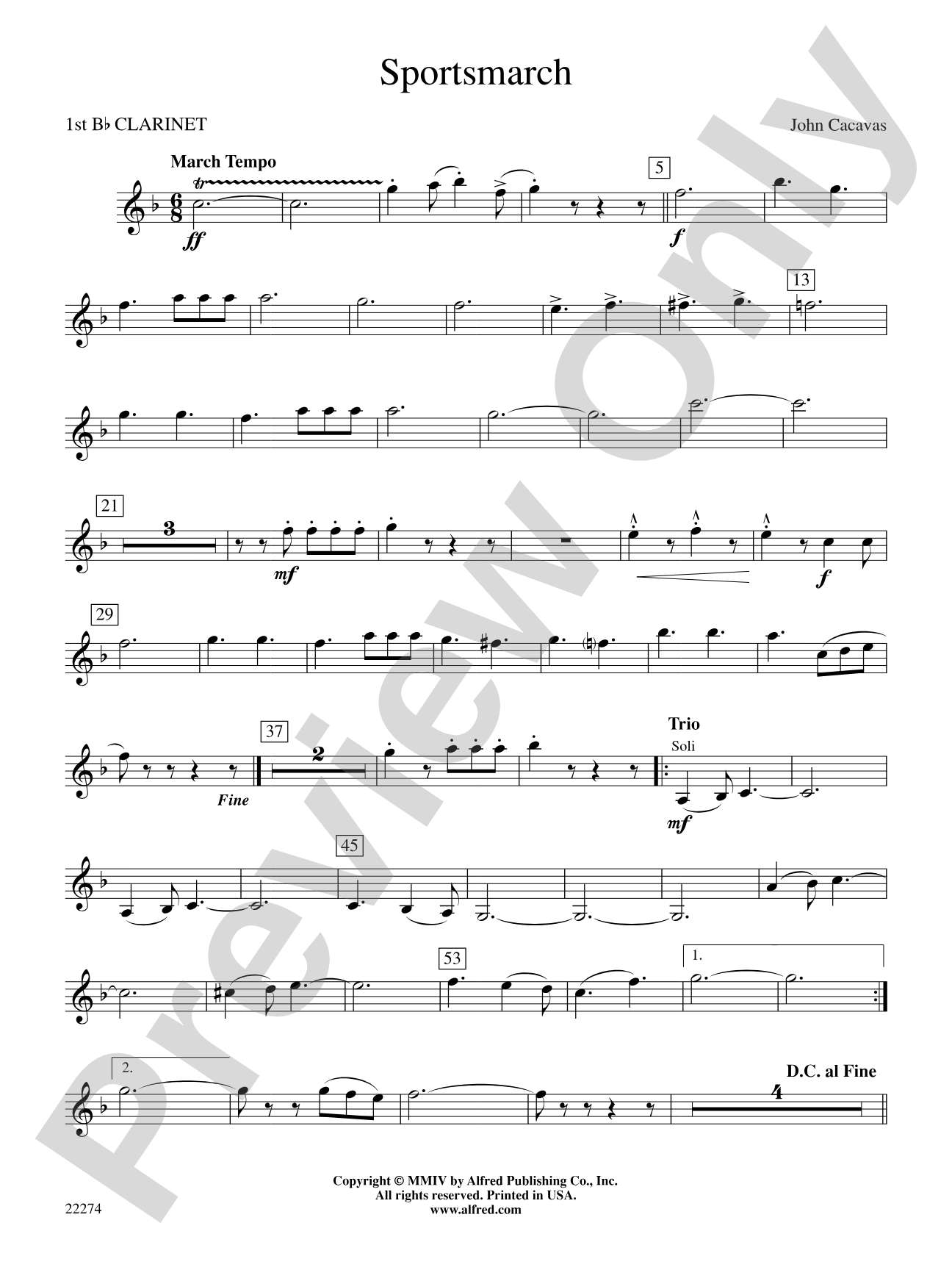 Sportsmarch: 1st B-flat Clarinet