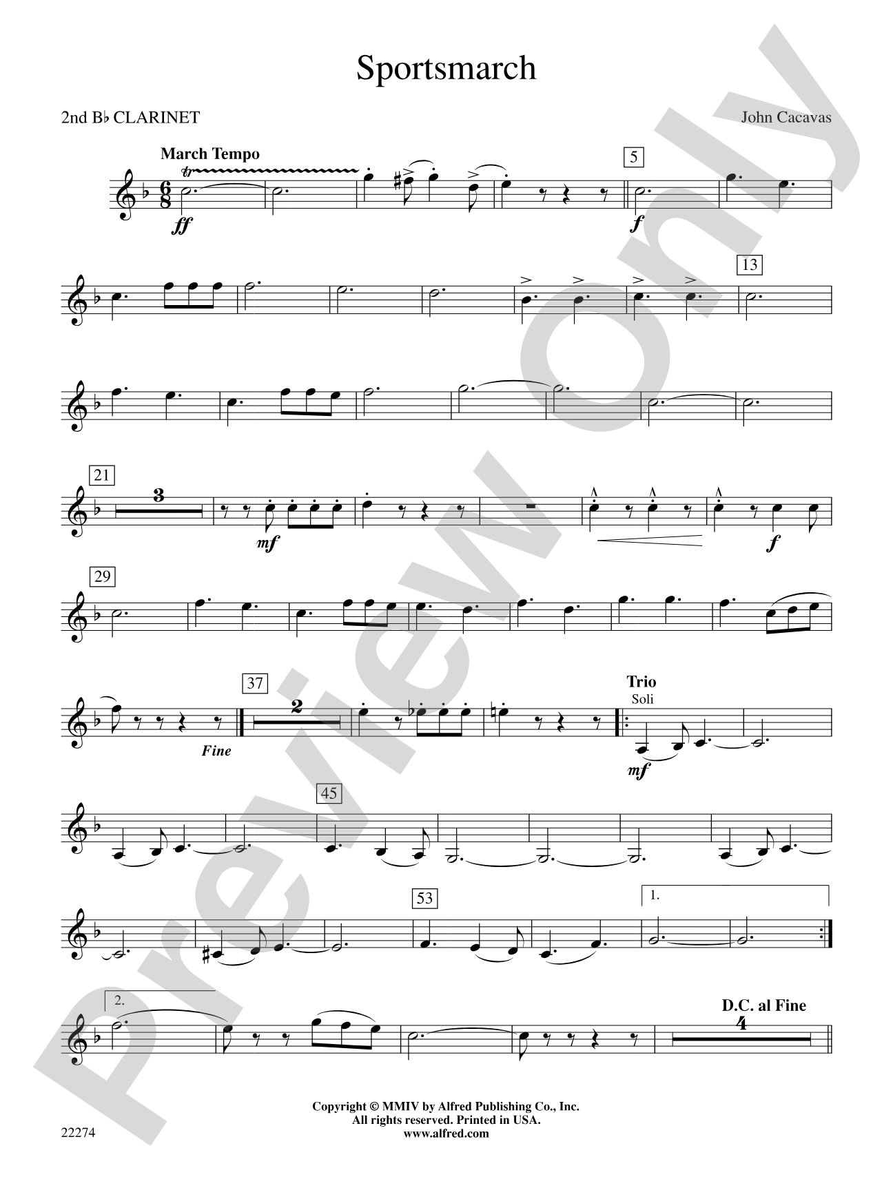 Sportsmarch: 2nd B-flat Clarinet
