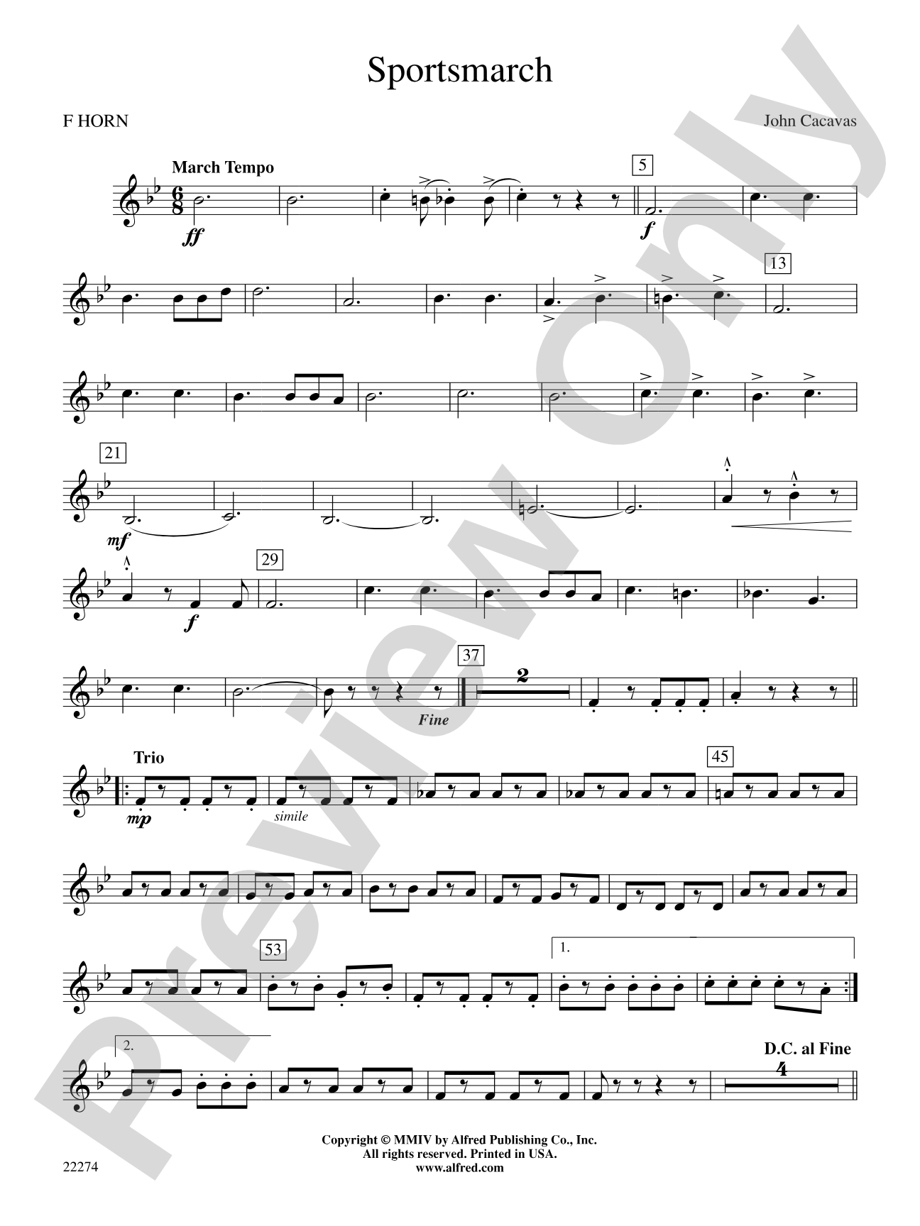 Sportsmarch: 1st F Horn