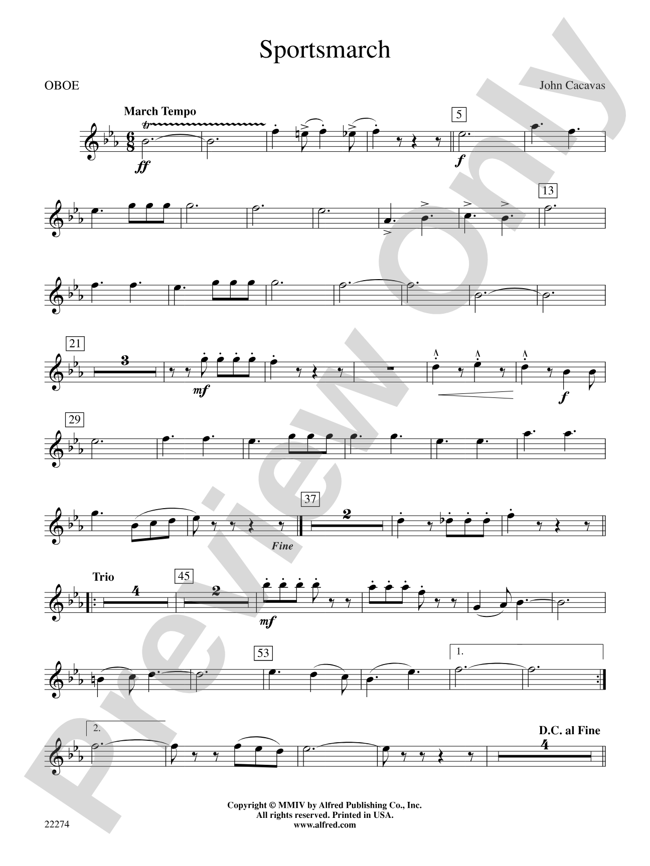 Sportsmarch: Oboe