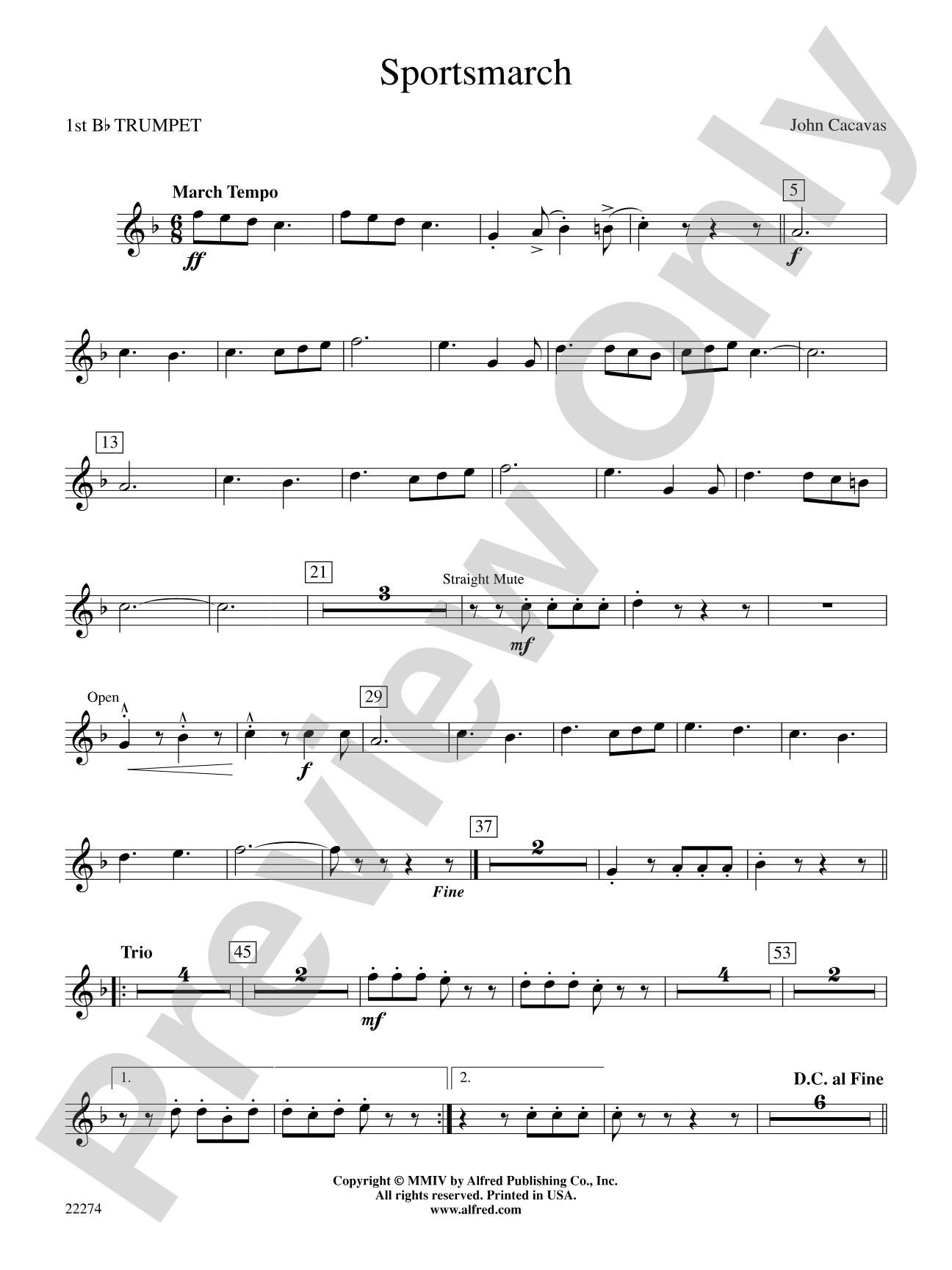 Sportsmarch: 1st B-flat Trumpet