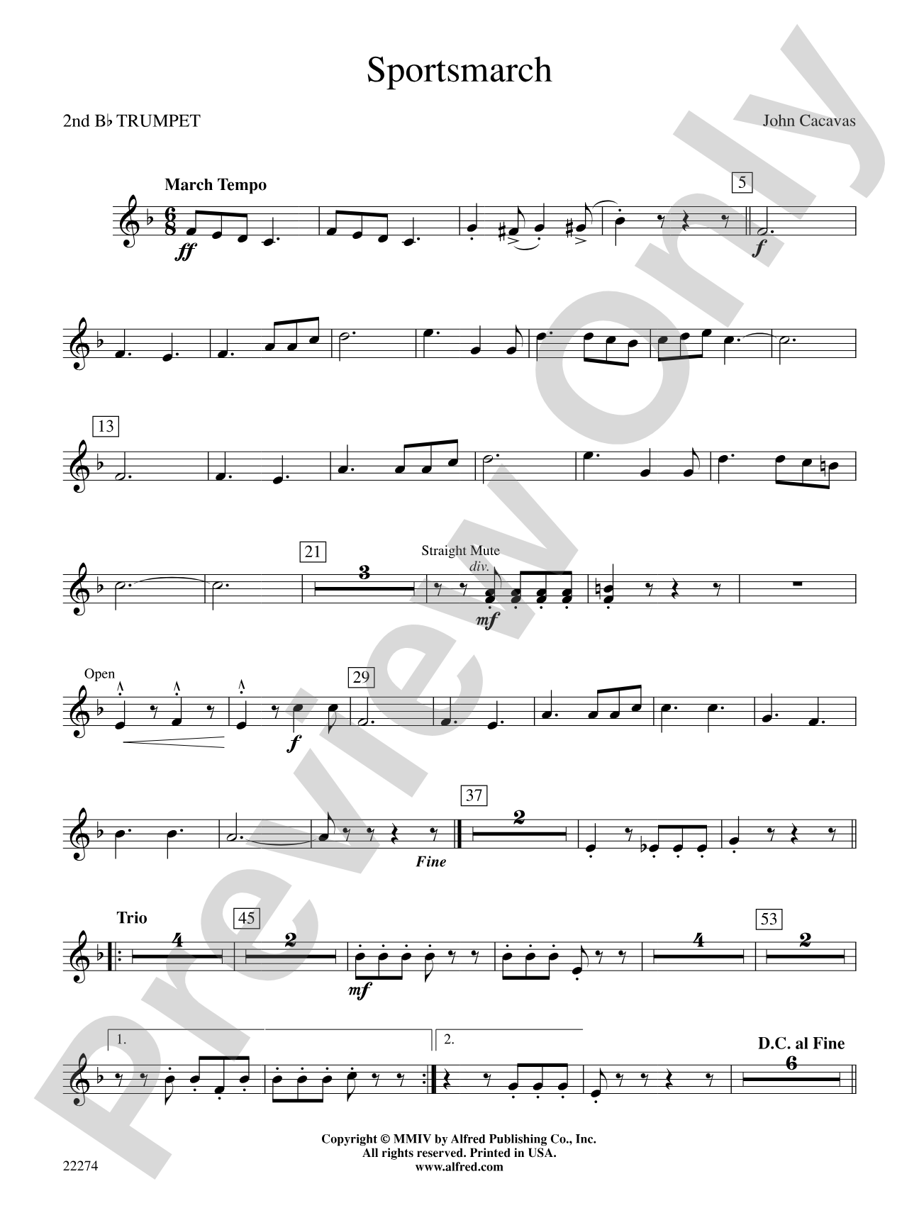 Sportsmarch: 2nd B-flat Trumpet