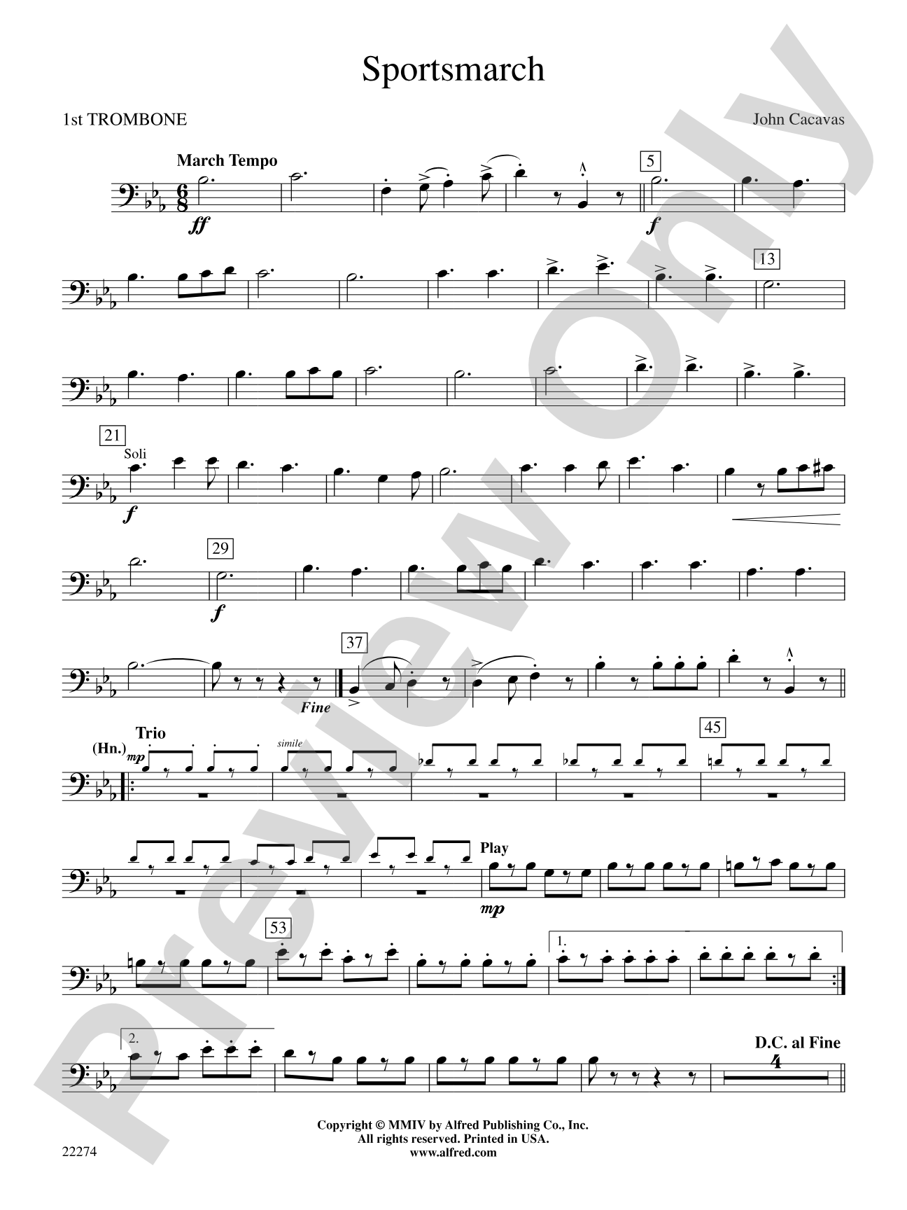 Sportsmarch: 1st Trombone