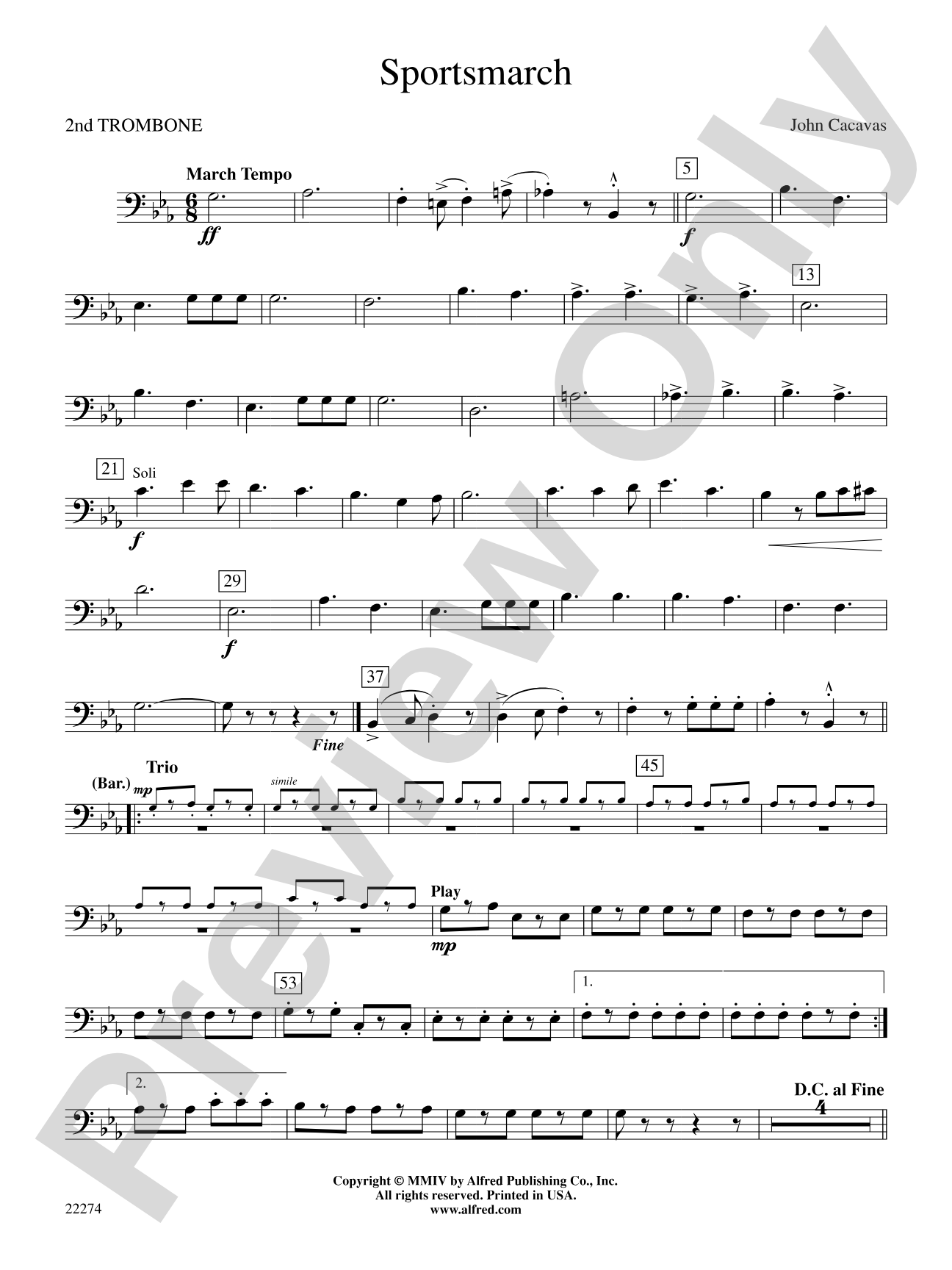 Sportsmarch: 2nd Trombone