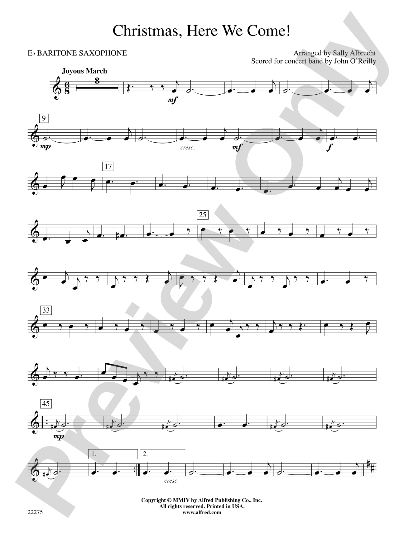 Christmas, Here We Come!: E-flat Baritone Saxophone
