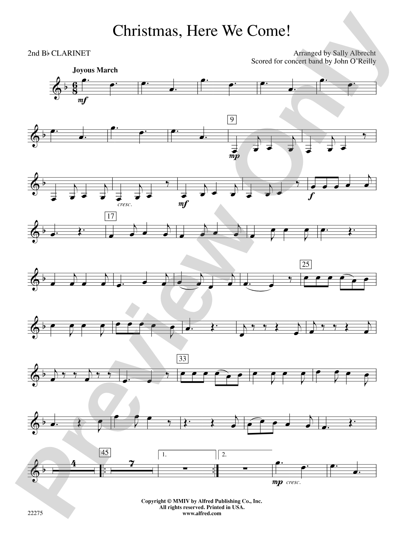 Christmas, Here We Come!: 2nd B-flat Clarinet