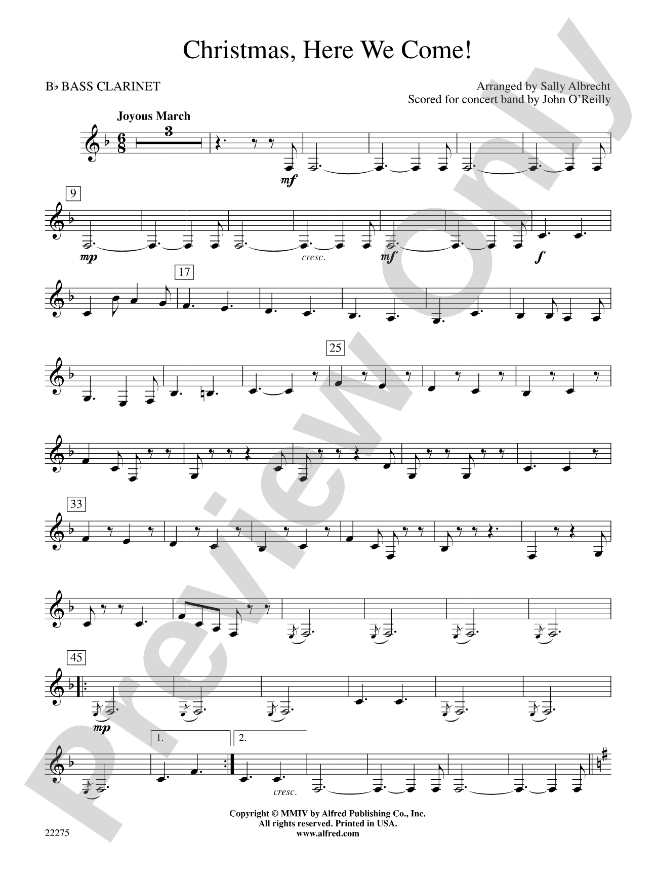 Christmas, Here We Come!: B-flat Bass Clarinet