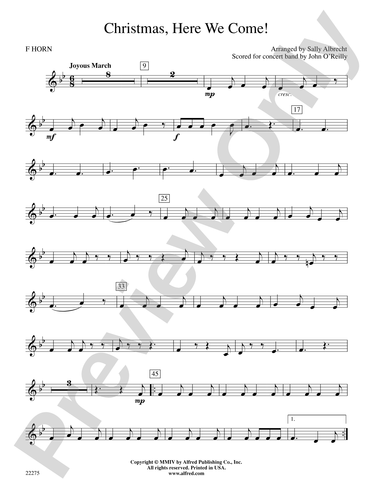 Christmas, Here We Come!: 1st F Horn