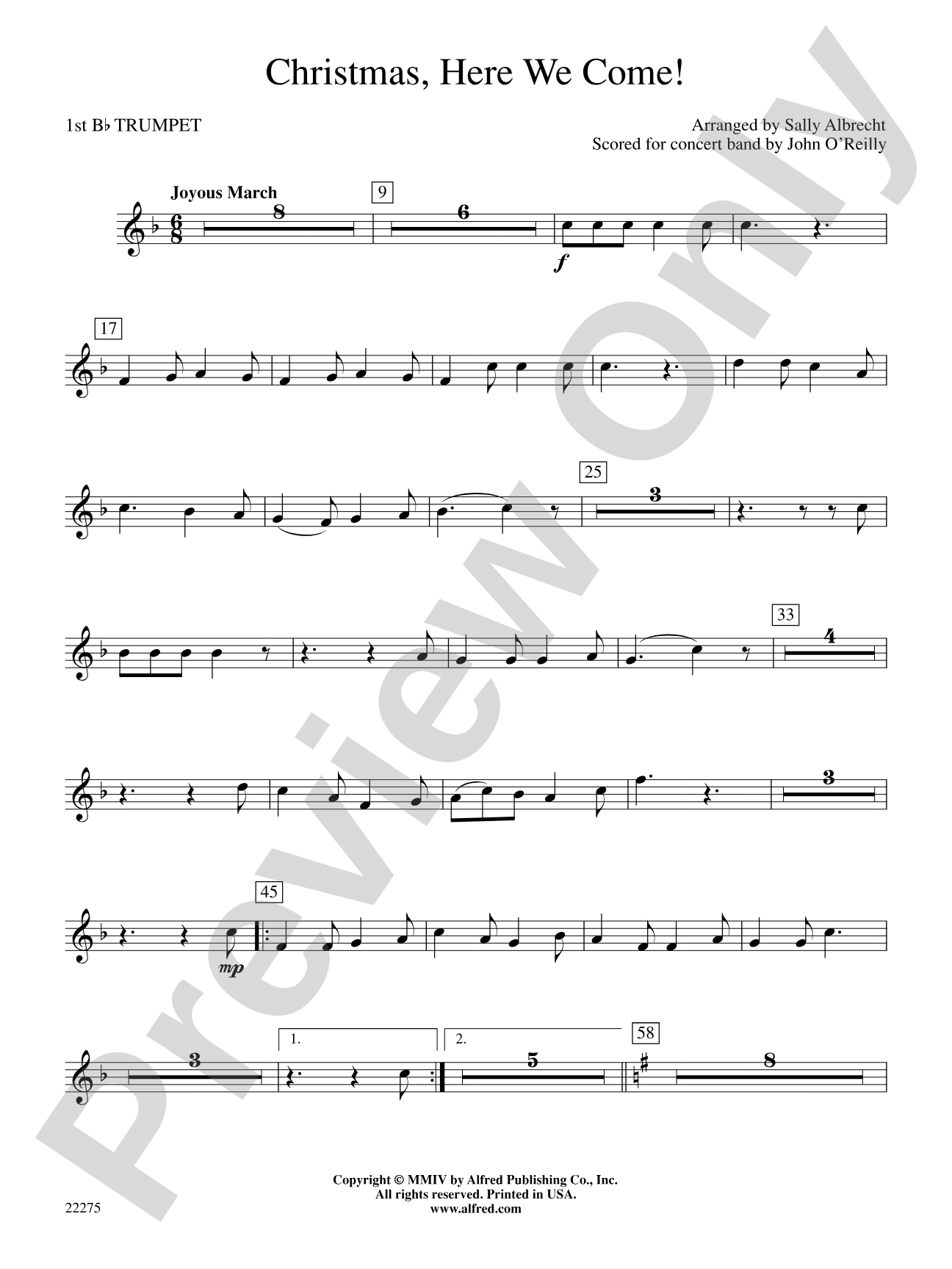 Christmas, Here We Come!: 1st B-flat Trumpet