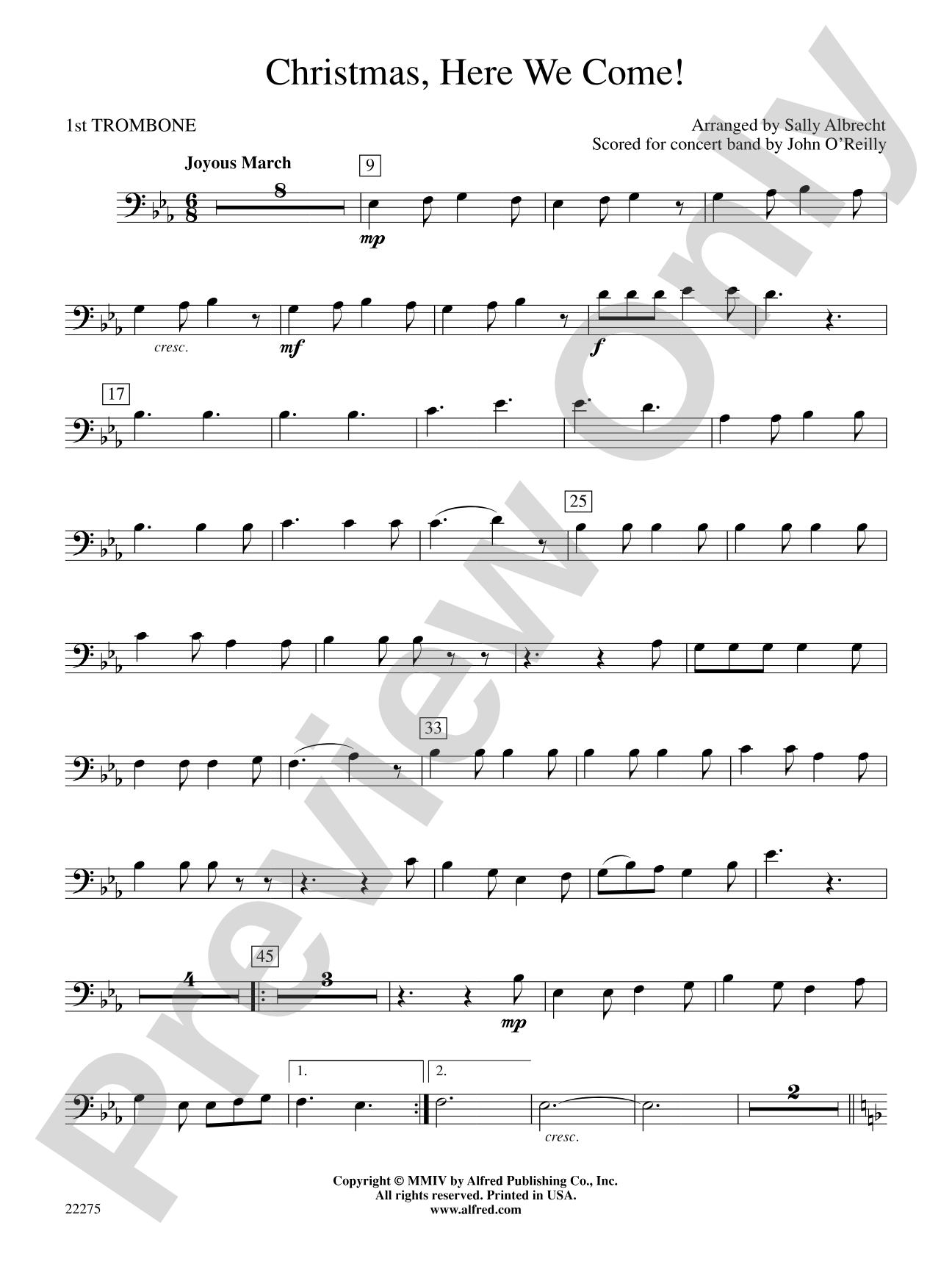 Christmas, Here We Come!: 1st Trombone