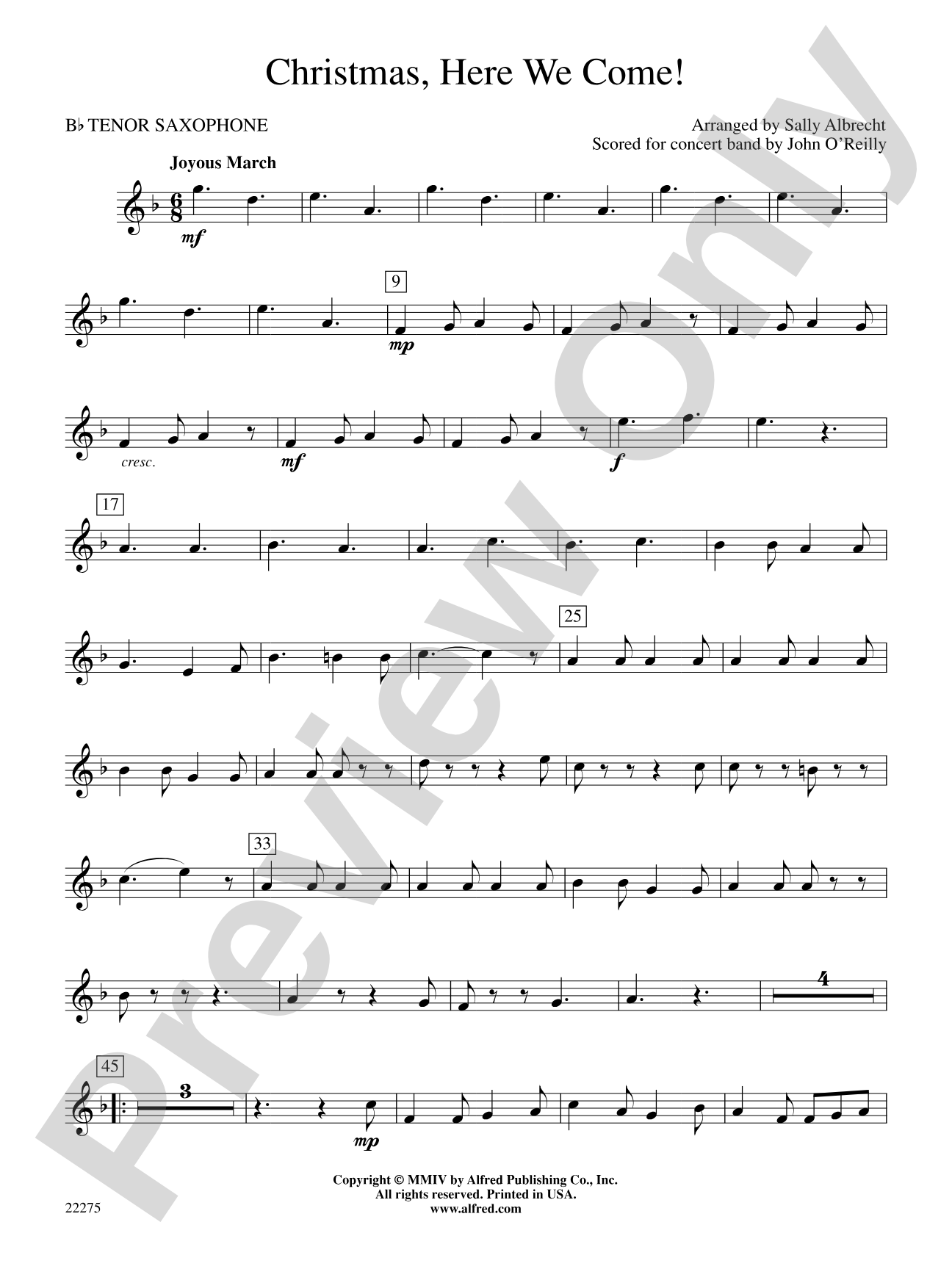 Christmas, Here We Come!: B-flat Tenor Saxophone
