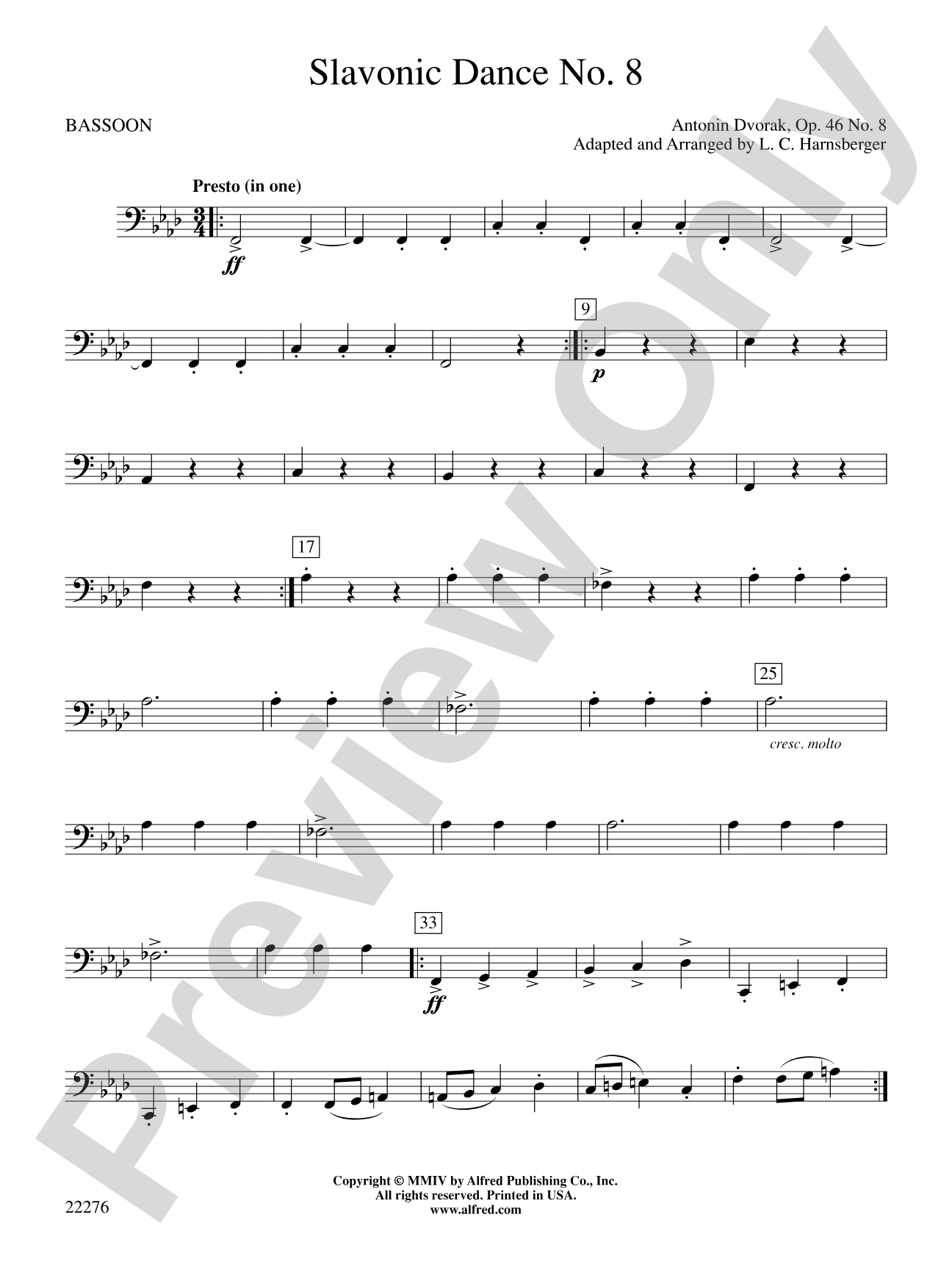Slavonic Dance No. 8: Bassoon