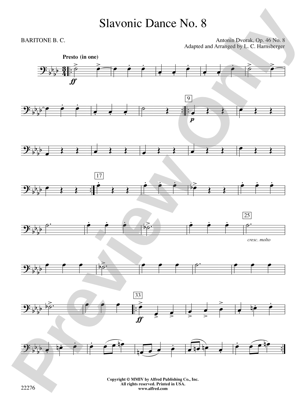 Slavonic Dance No. 8: Baritone B.C.