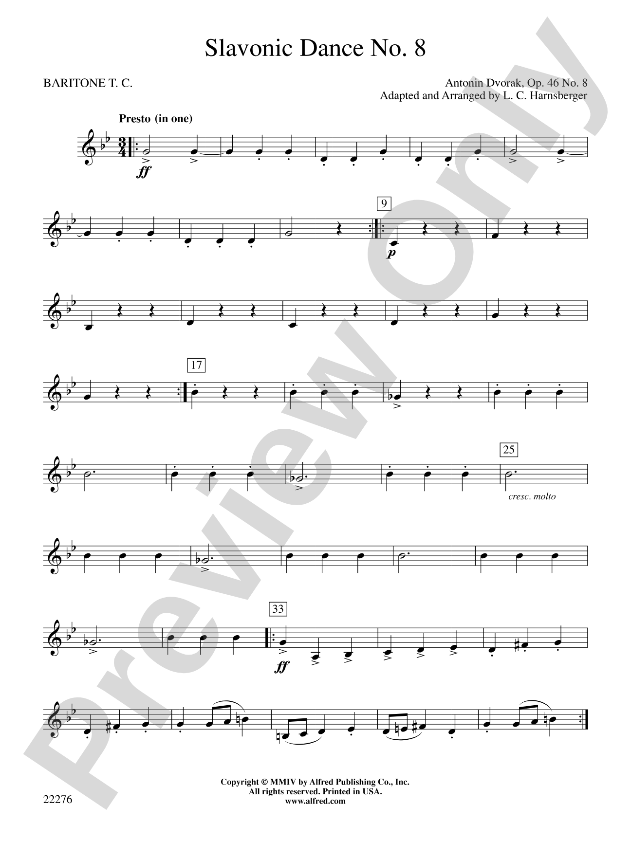 Slavonic Dance No. 8: Baritone T.C.