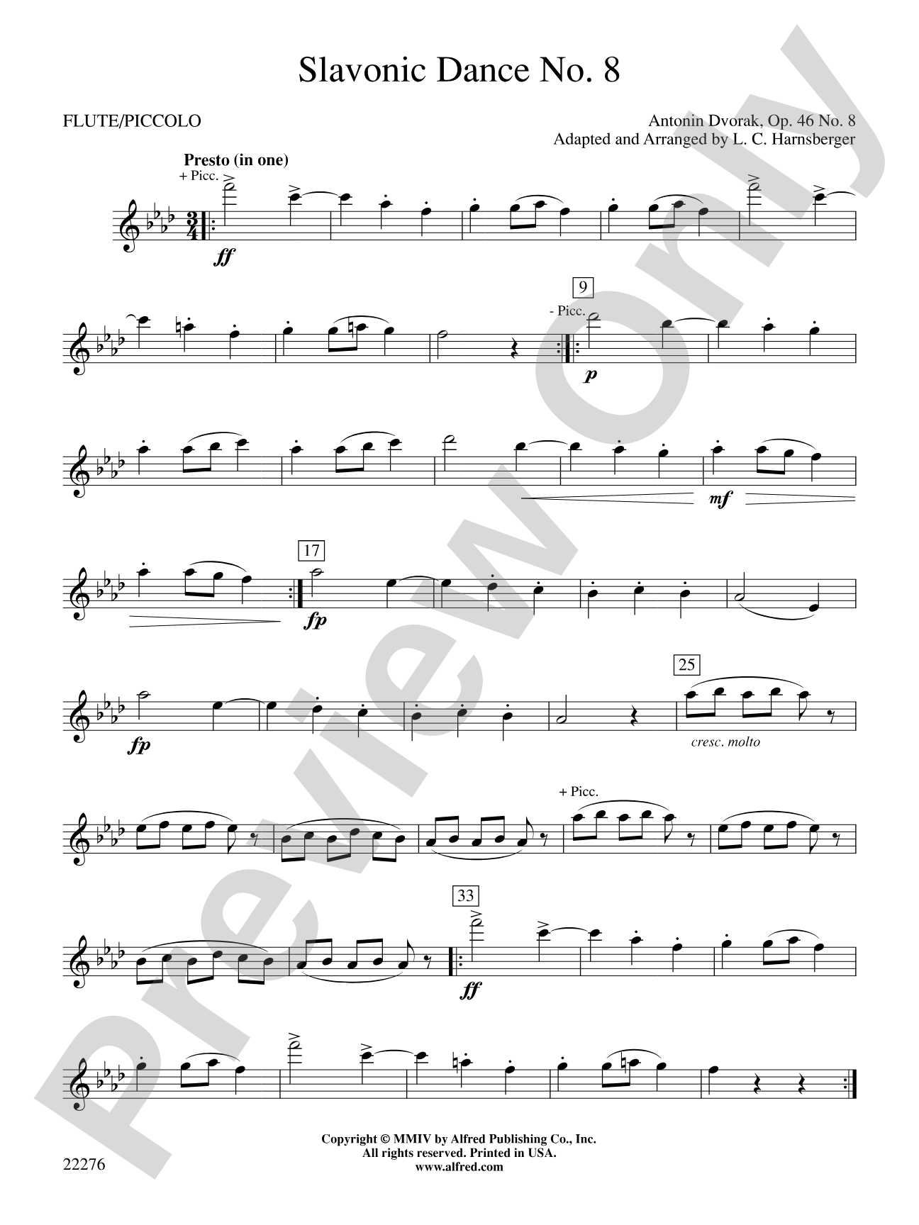 Slavonic Dance No. 8: Flute