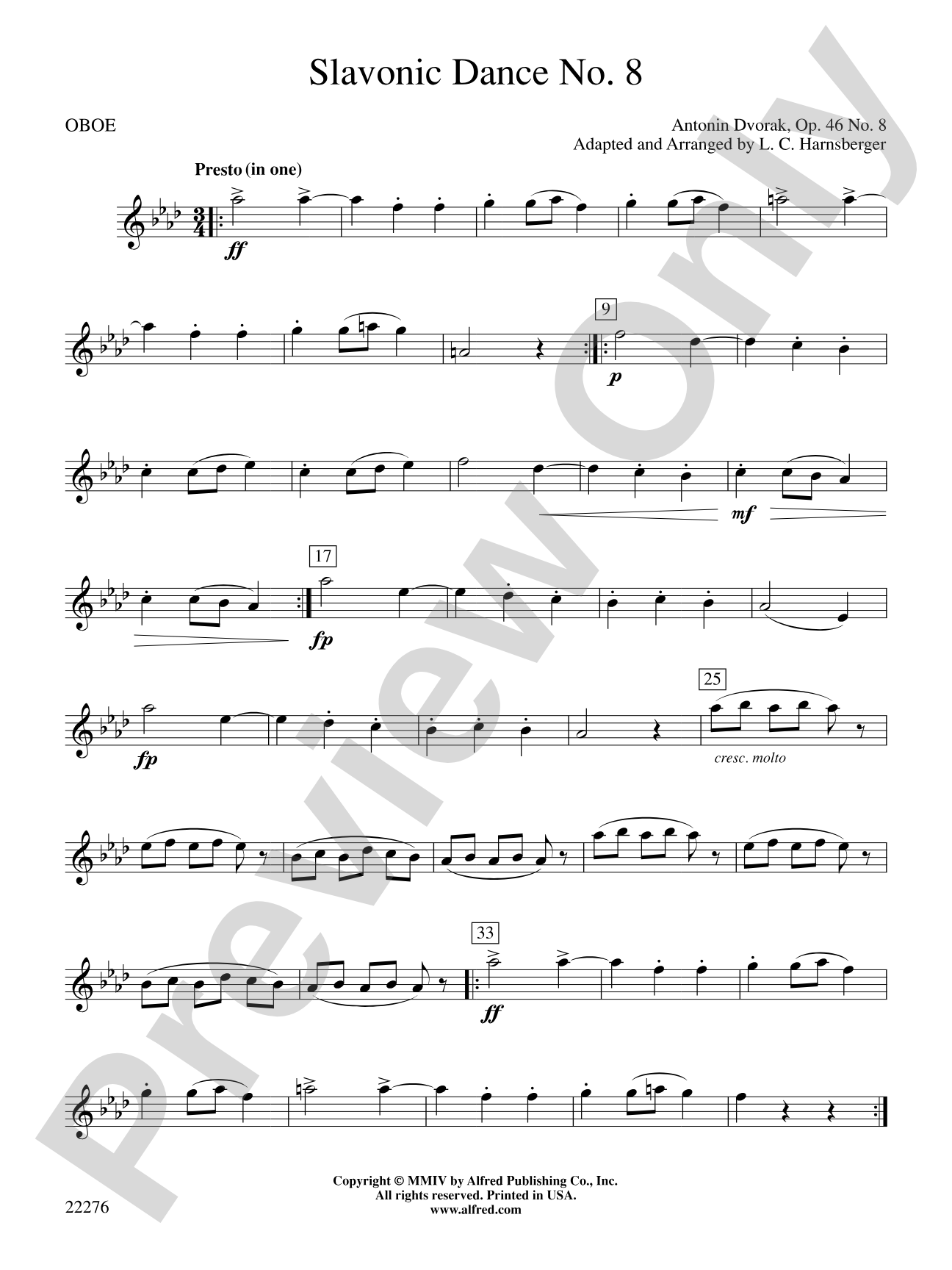 Slavonic Dance No. 8: Oboe