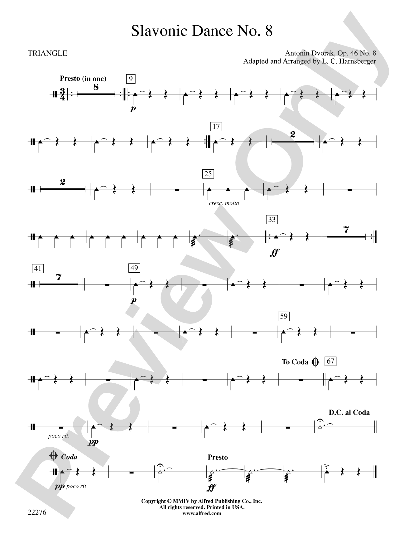Slavonic Dance No. 8: 2nd Percussion