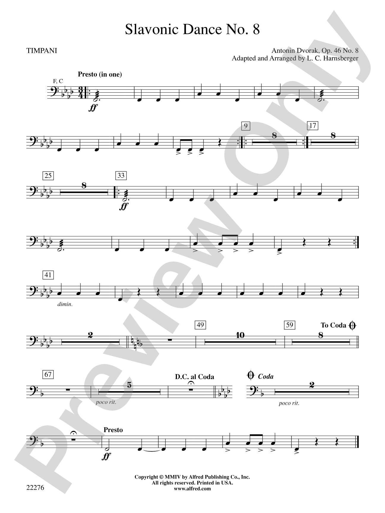 Slavonic Dance No. 8: Timpani