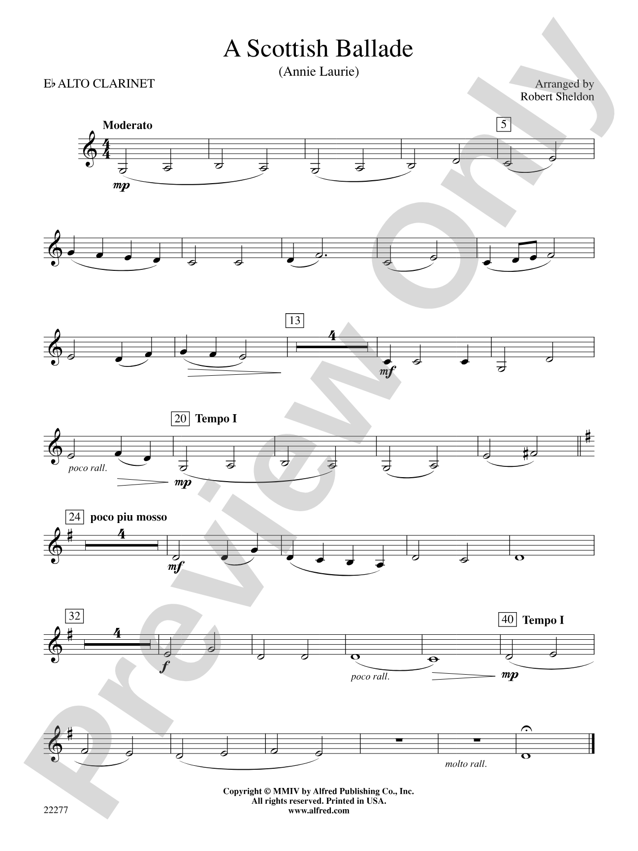 A Scottish Ballade: E-flat Alto Clarinet