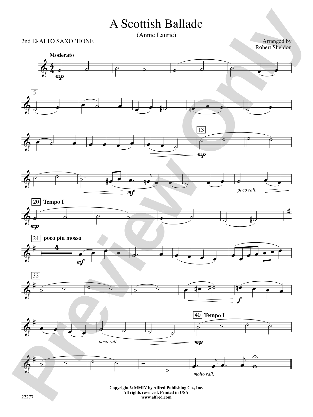 A Scottish Ballade: 2nd E-flat Alto Saxophone
