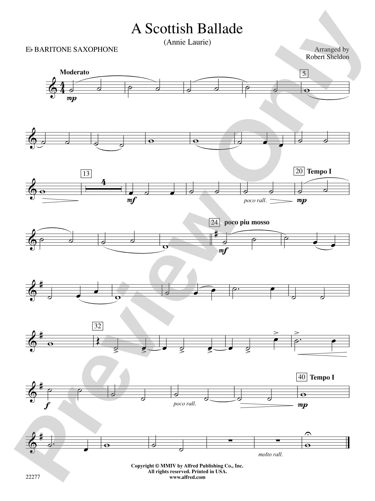 A Scottish Ballade: E-flat Baritone Saxophone