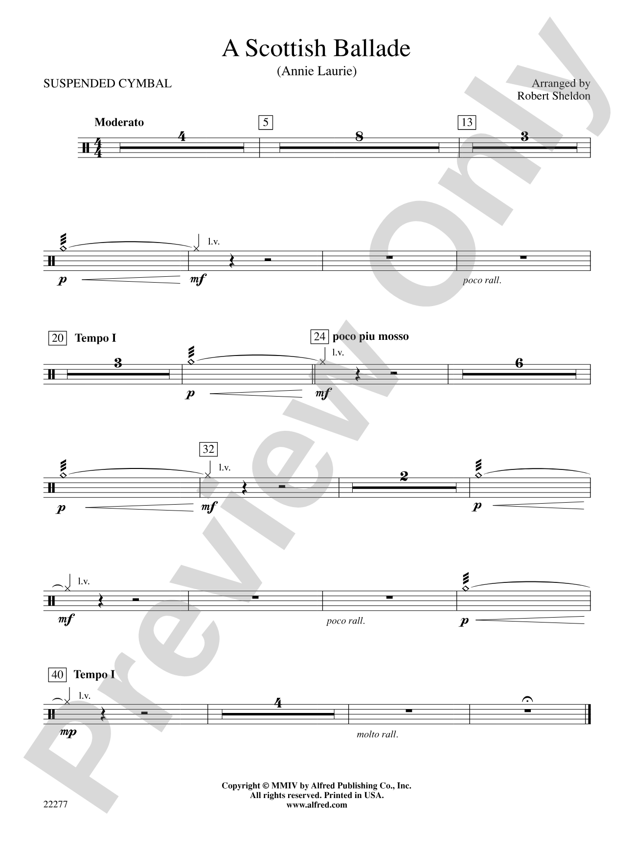 A Scottish Ballade: 1st Percussion