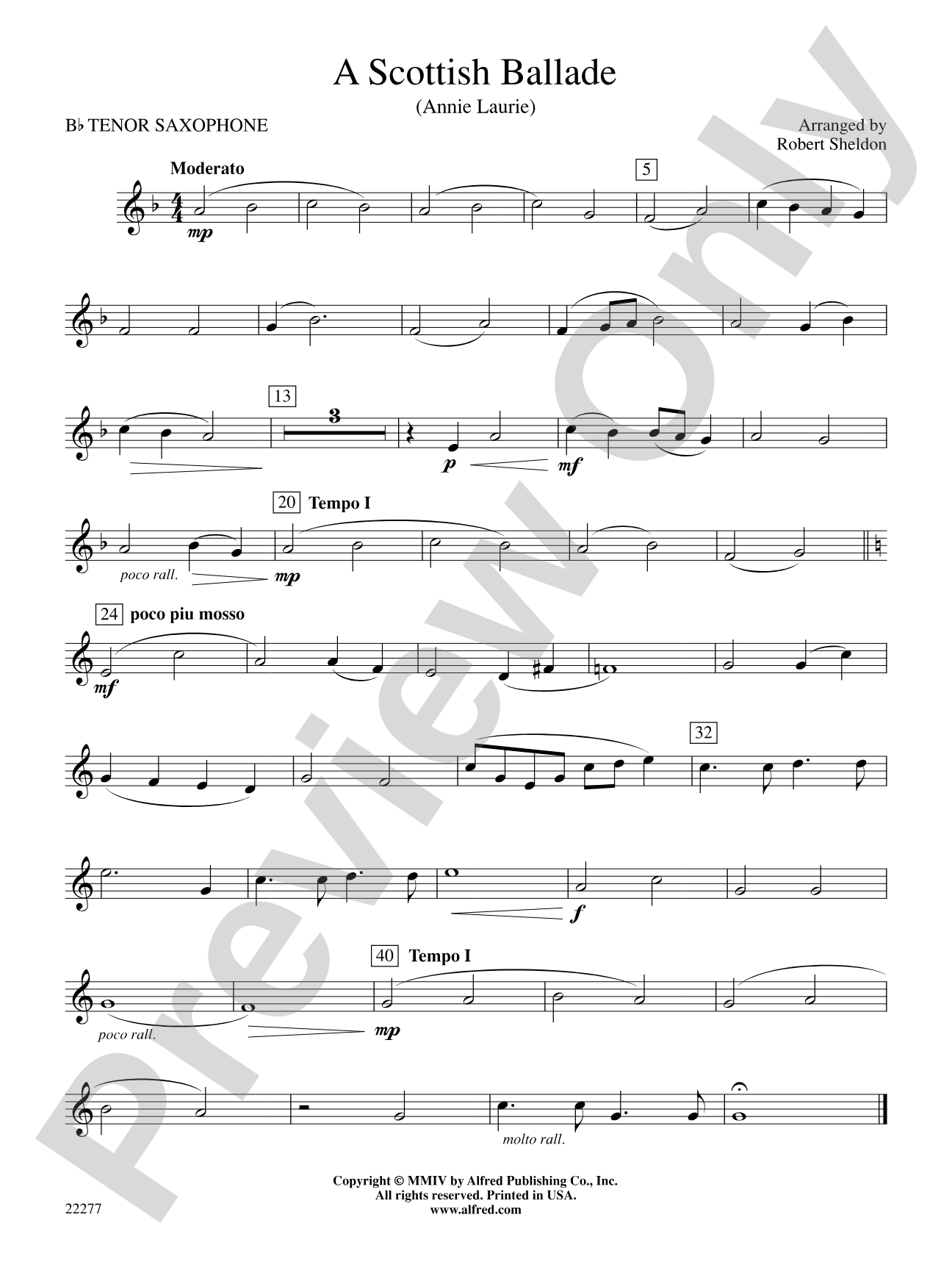 A Scottish Ballade: B-flat Tenor Saxophone