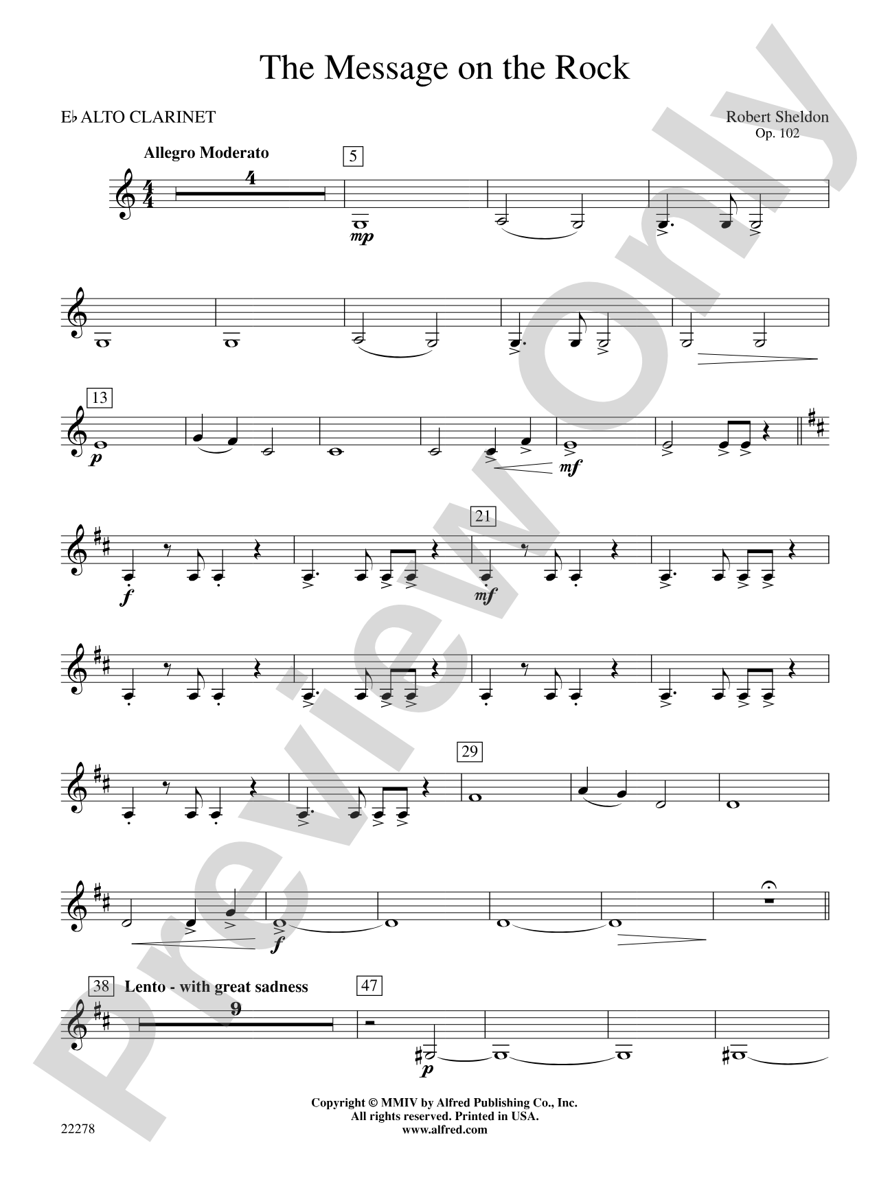 The Message on the Rock: E-flat Alto Clarinet