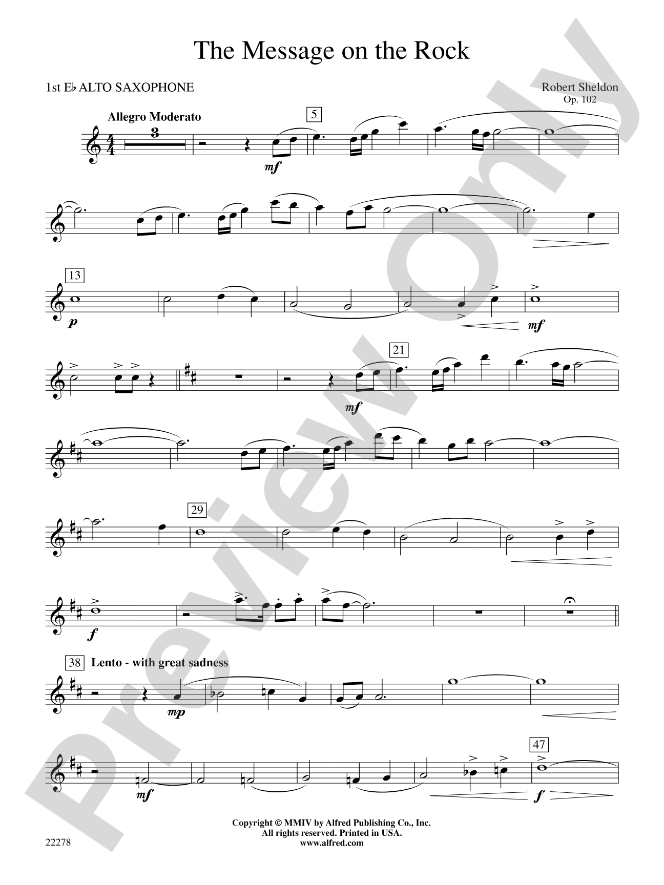 The Message on the Rock: E-flat Alto Saxophone