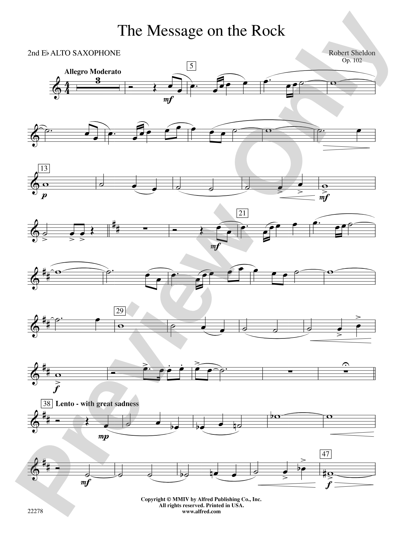 The Message on the Rock: 2nd E-flat Alto Saxophone