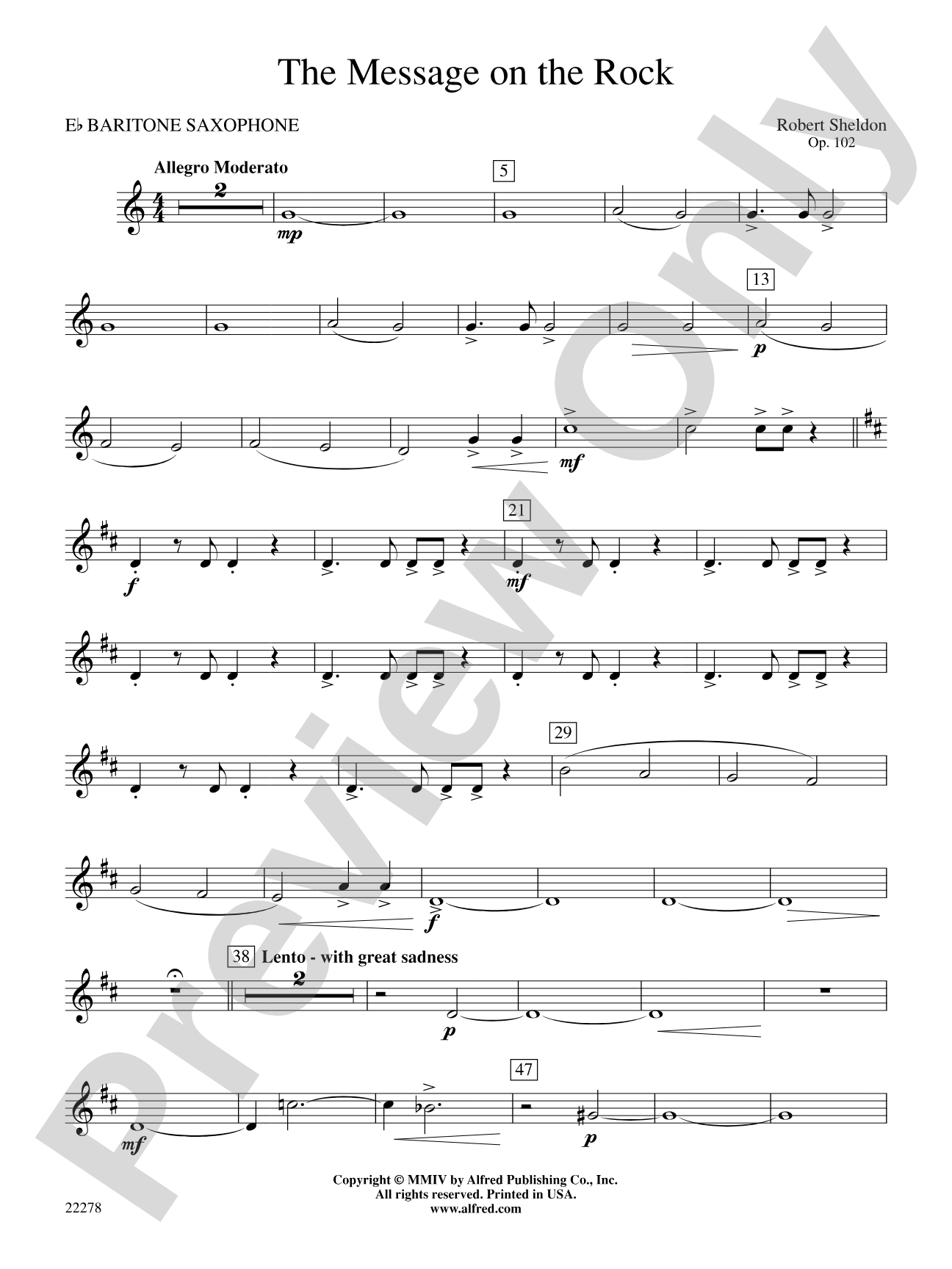 The Message on the Rock: E-flat Baritone Saxophone