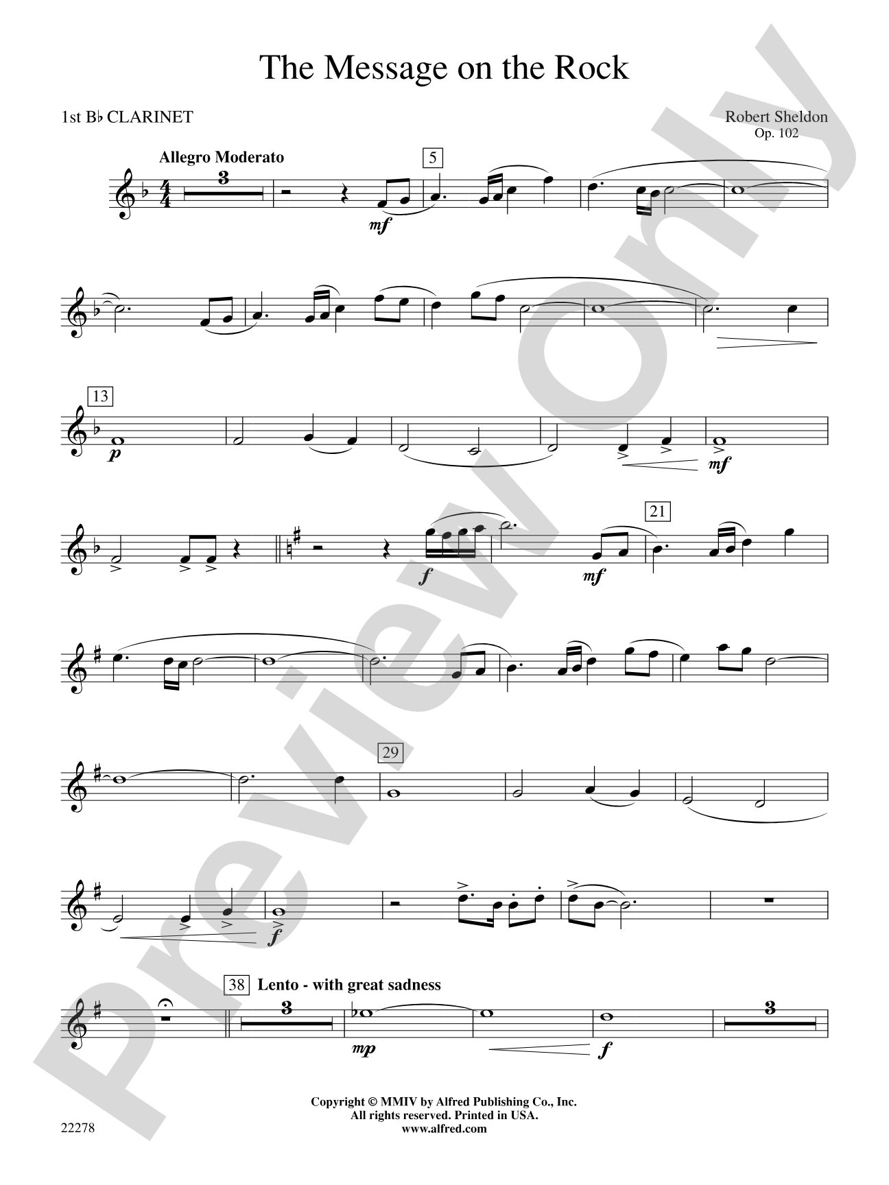 The Message on the Rock: 1st B-flat Clarinet