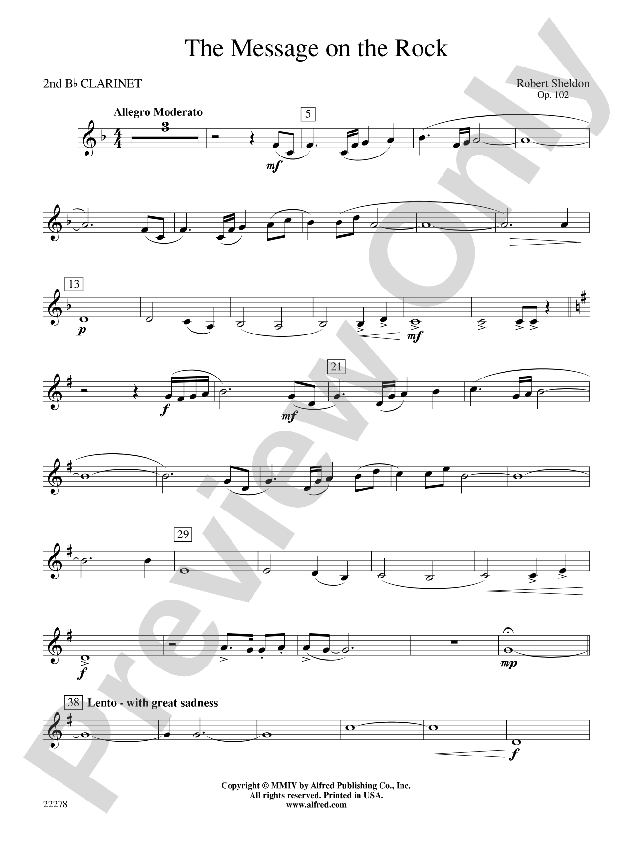 The Message on the Rock: 2nd B-flat Clarinet