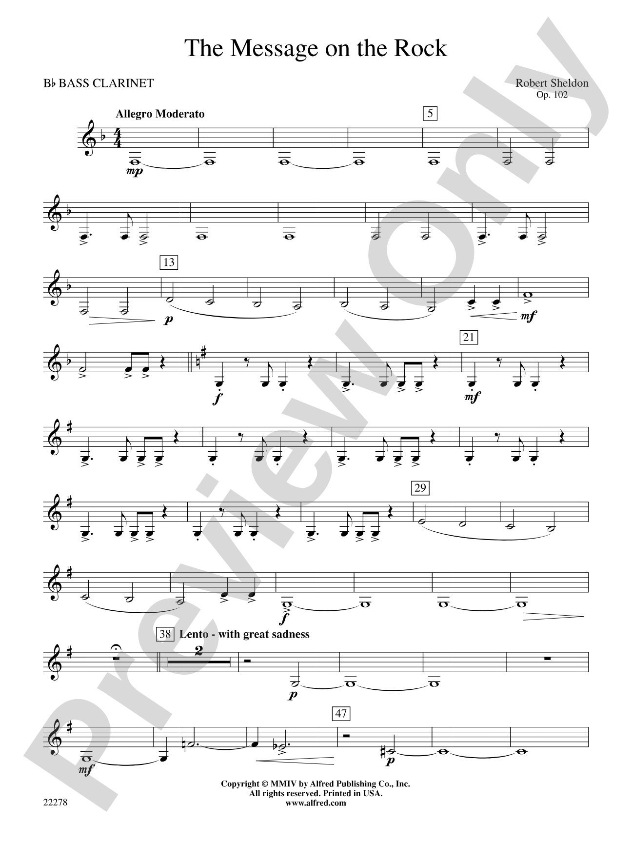 The Message on the Rock: B-flat Bass Clarinet