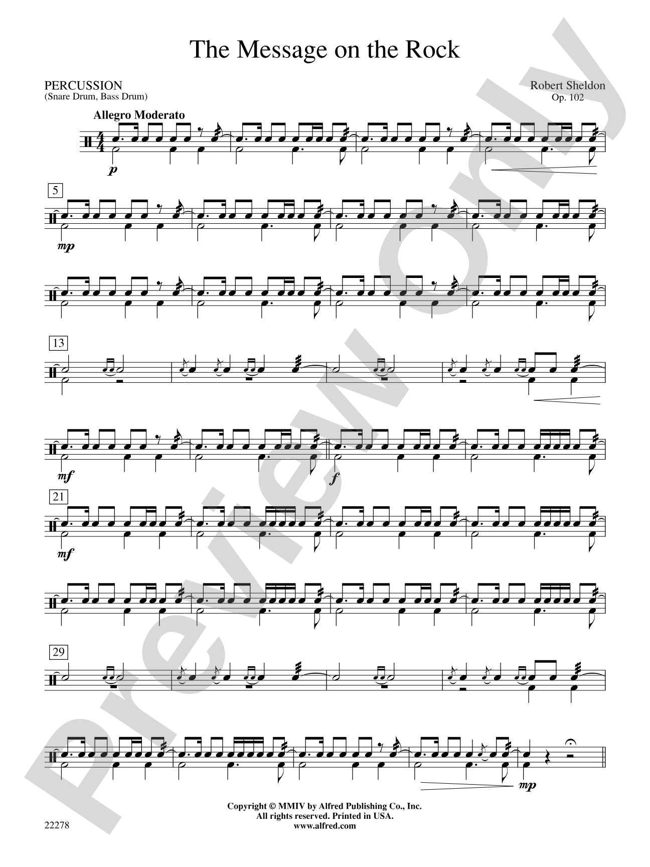 The Message on the Rock: 2nd Percussion