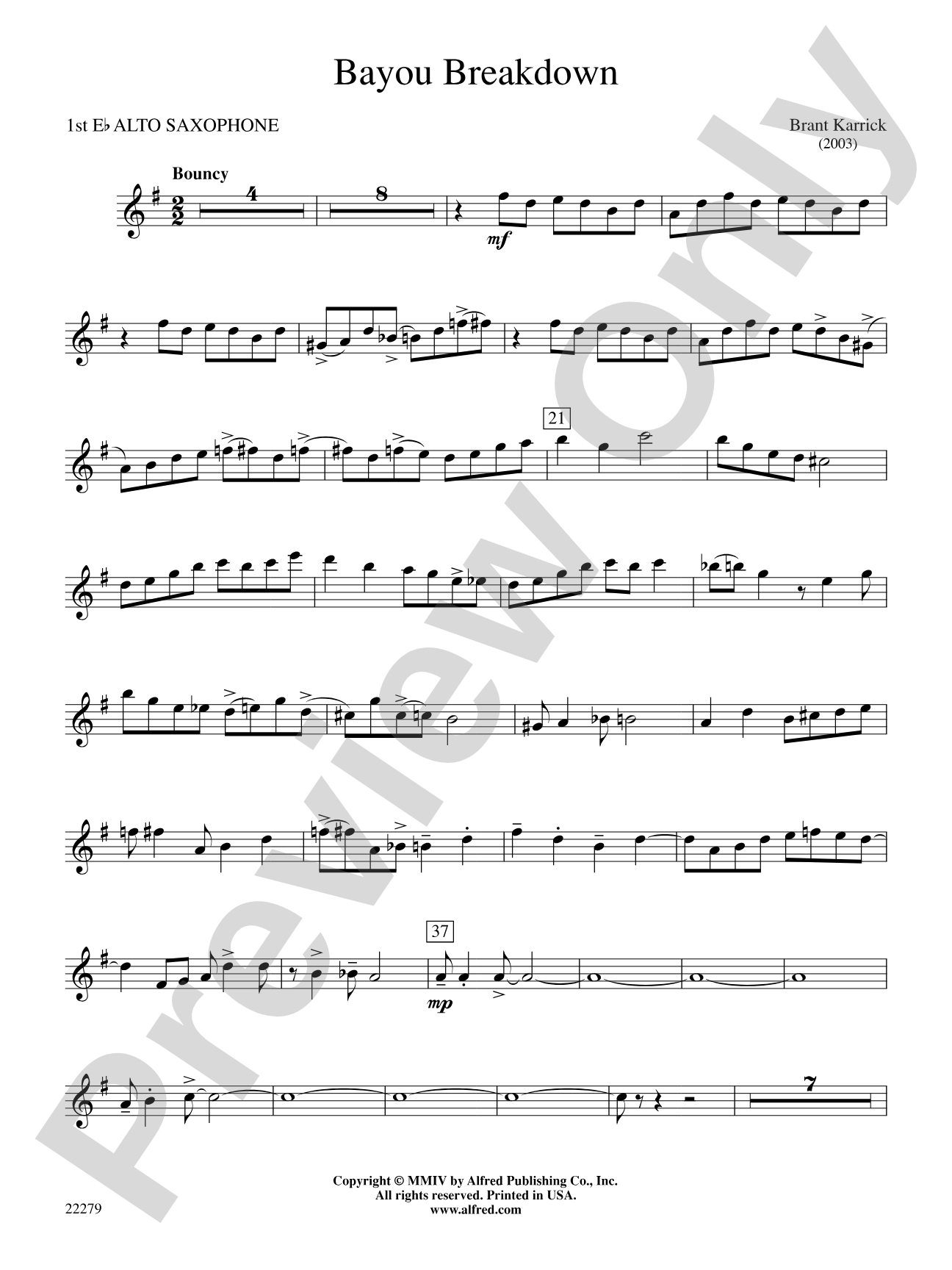 Bayou Breakdown: E-flat Alto Saxophone