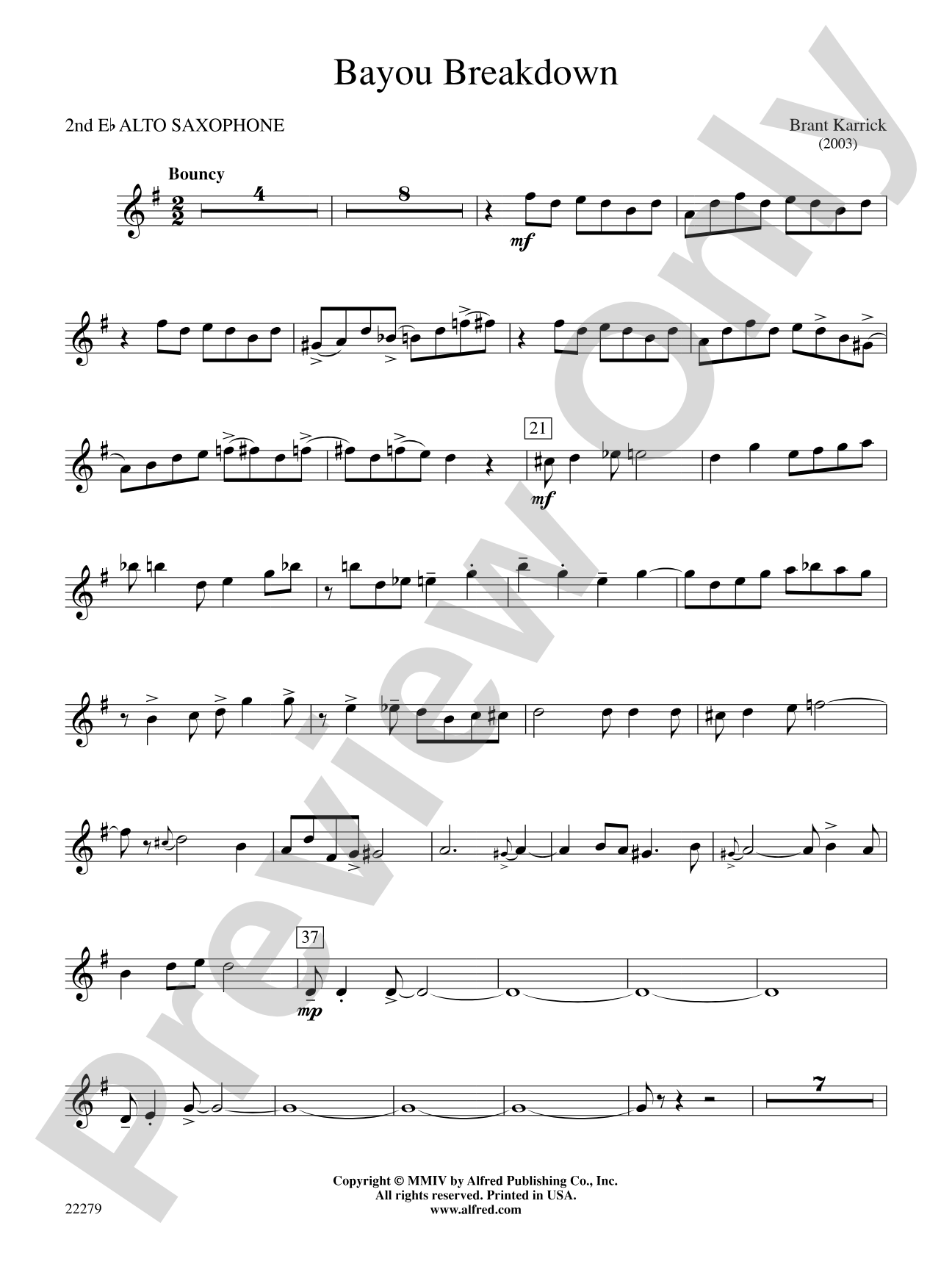 Bayou Breakdown: 2nd E-flat Alto Saxophone