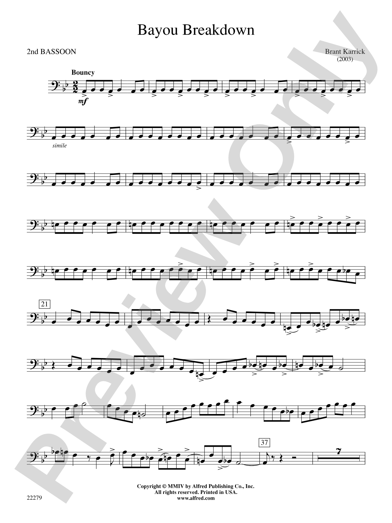 Bayou Breakdown: 2nd Bassoon