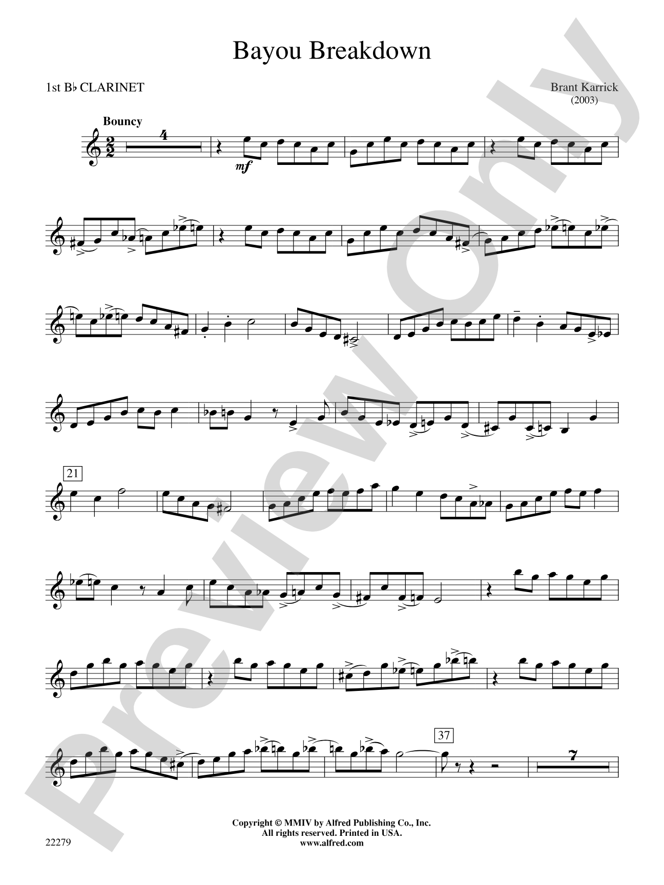 Bayou Breakdown: 1st B-flat Clarinet