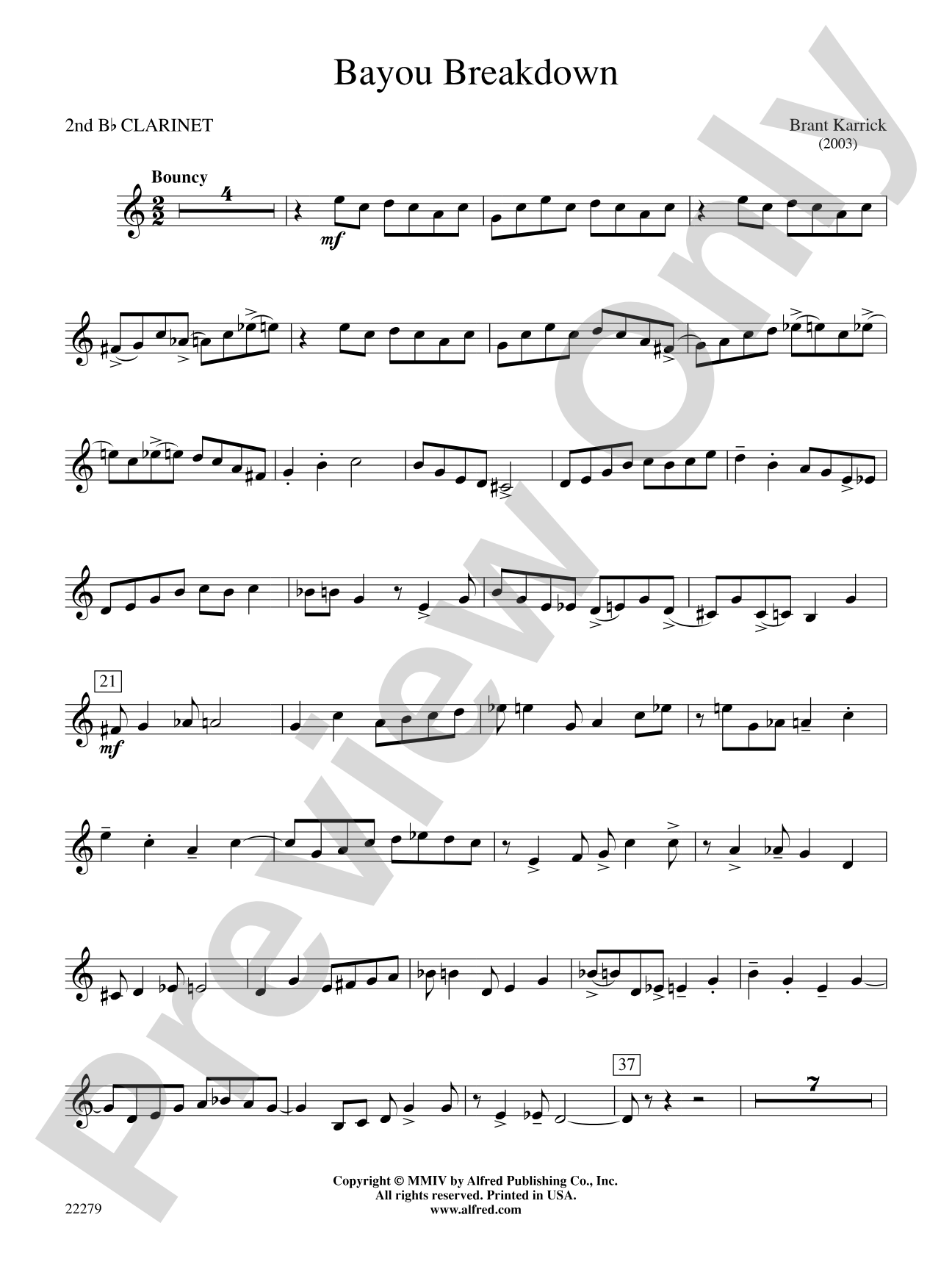 Bayou Breakdown: 2nd B-flat Clarinet